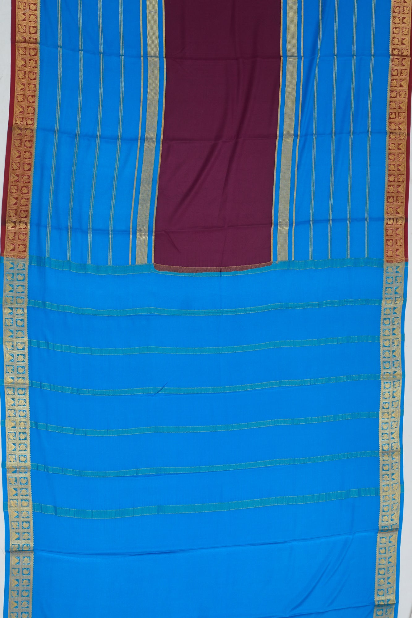 Mysore Silk Plain Maroon Saree