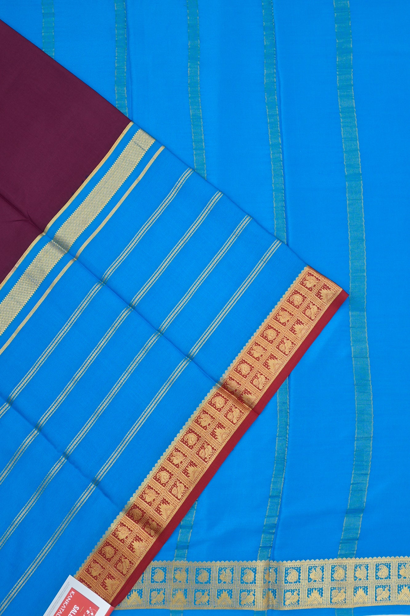 Mysore Silk Plain Maroon Saree
