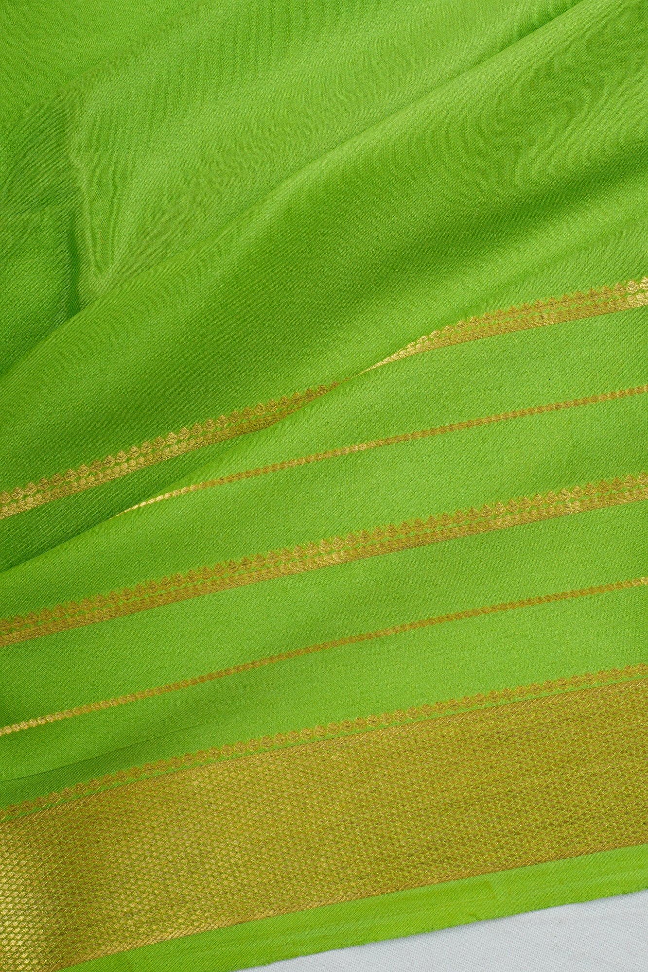 Mysore Silk Brocade Green Saree