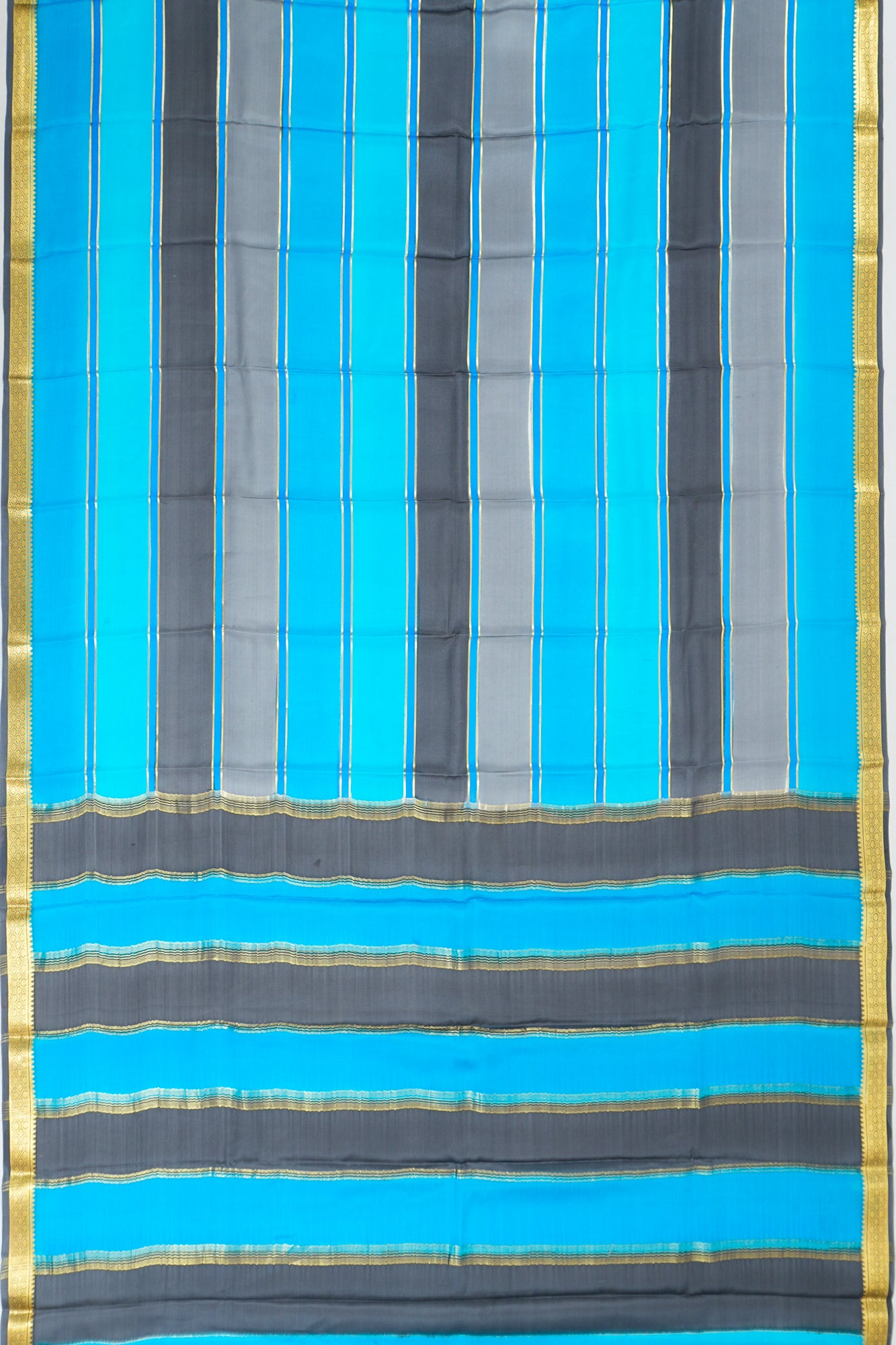 Mysore Silk Brocade Blue Saree