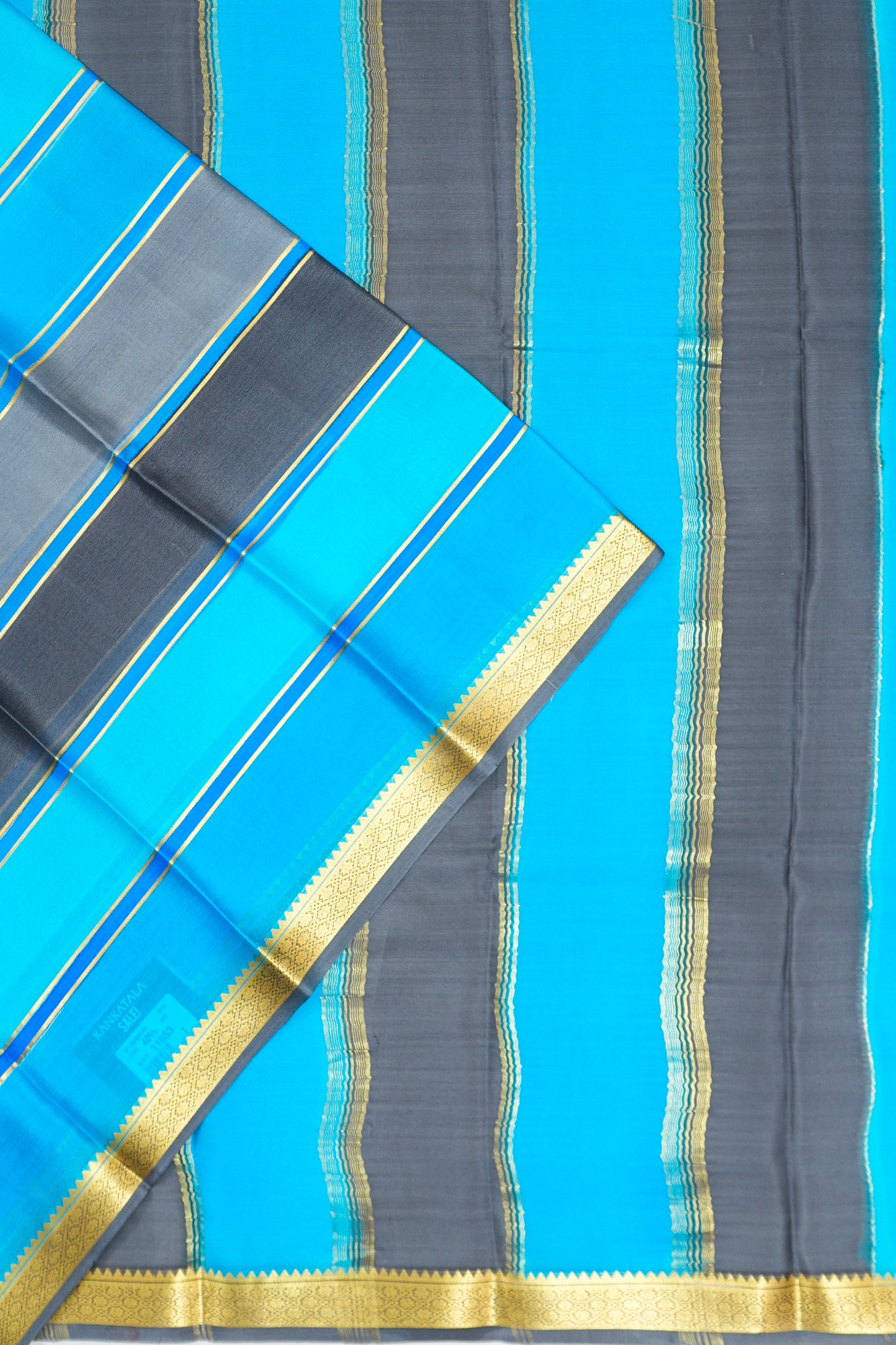 Mysore Silk Brocade Blue Saree