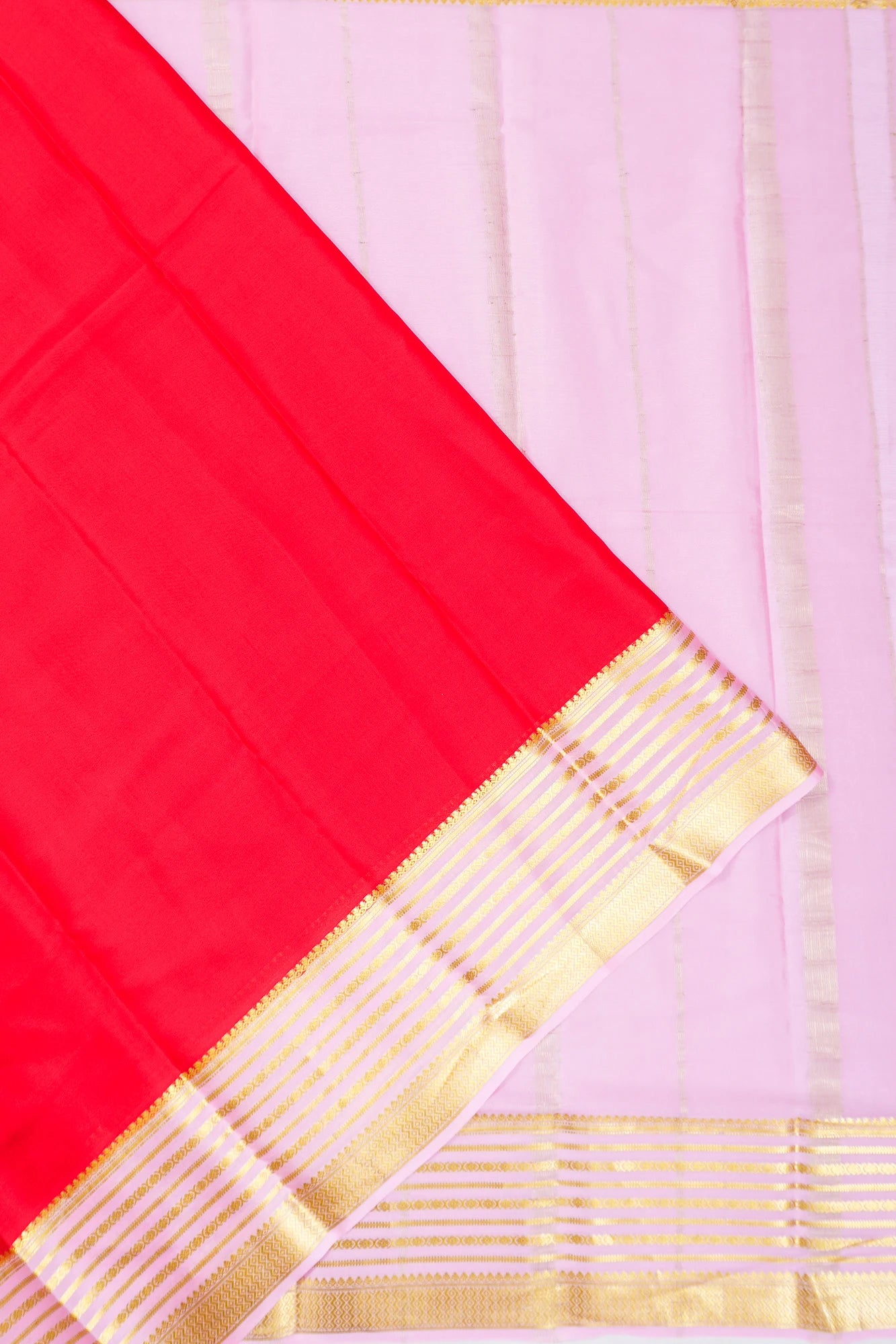Mysore Silk Plain Red Saree