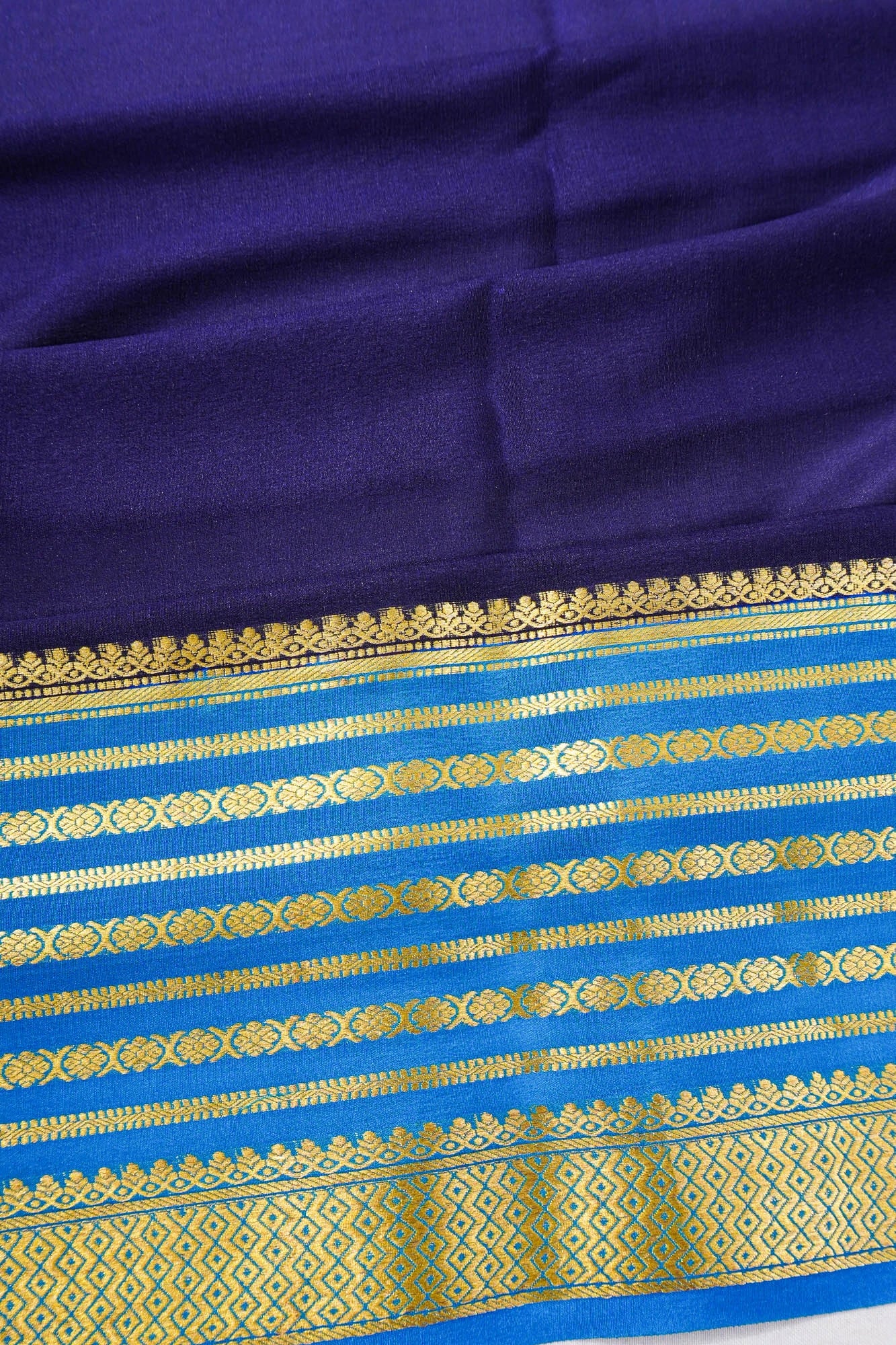 Mysore Silk Plain Blue Saree