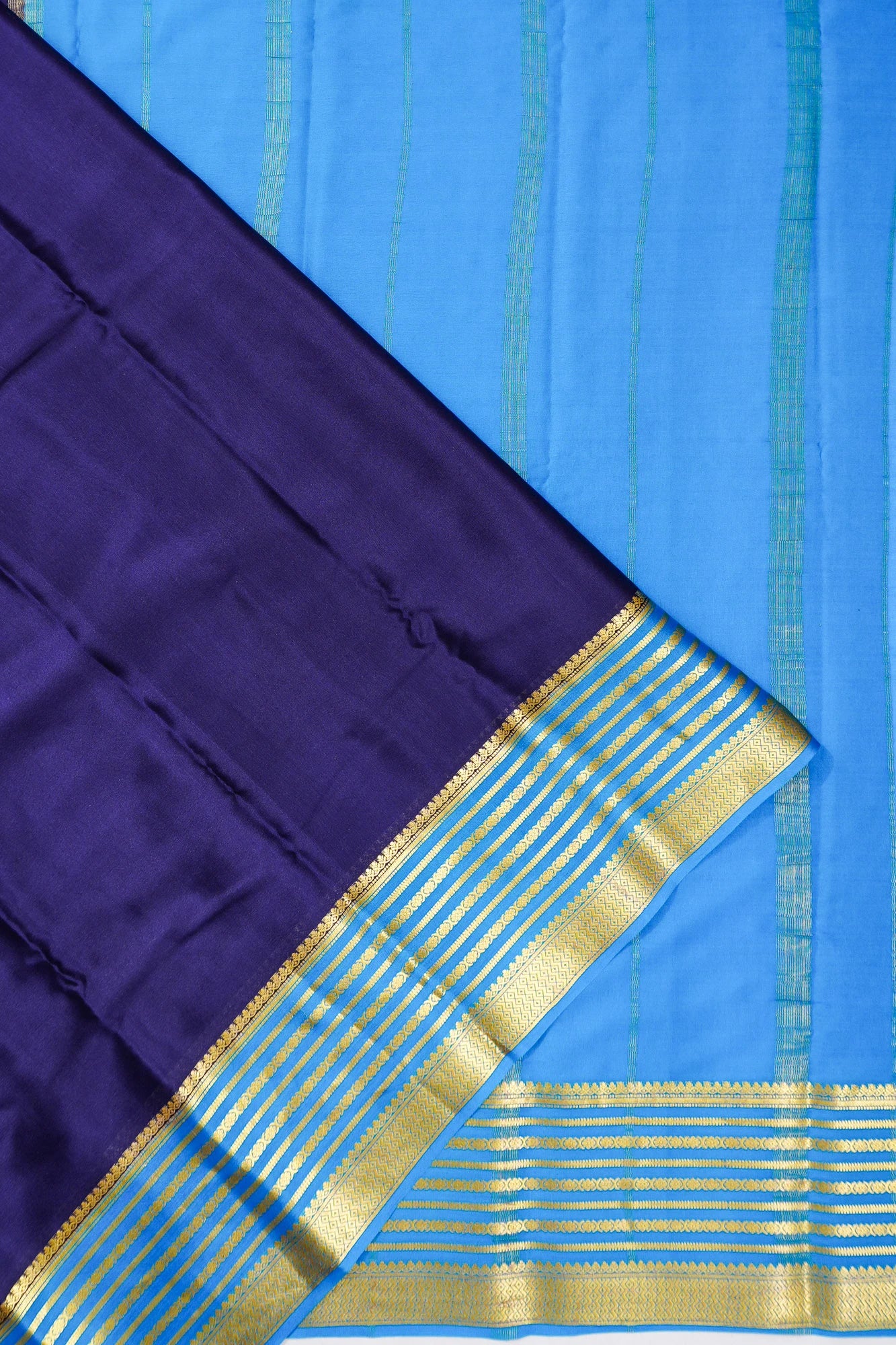 Mysore Silk Plain Blue Saree