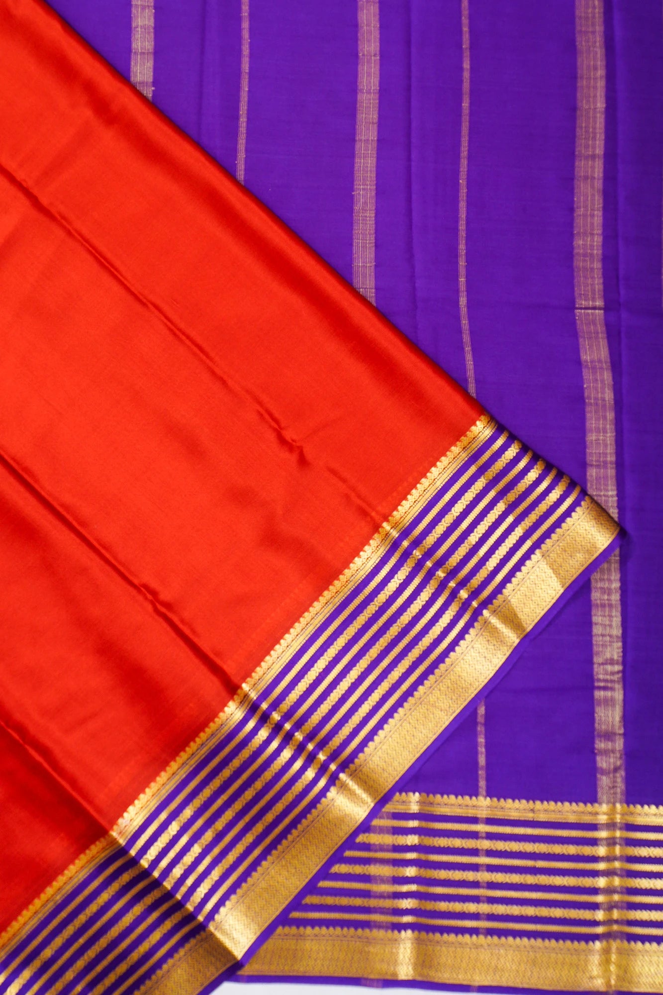 Mysore Silk Plain Red Saree