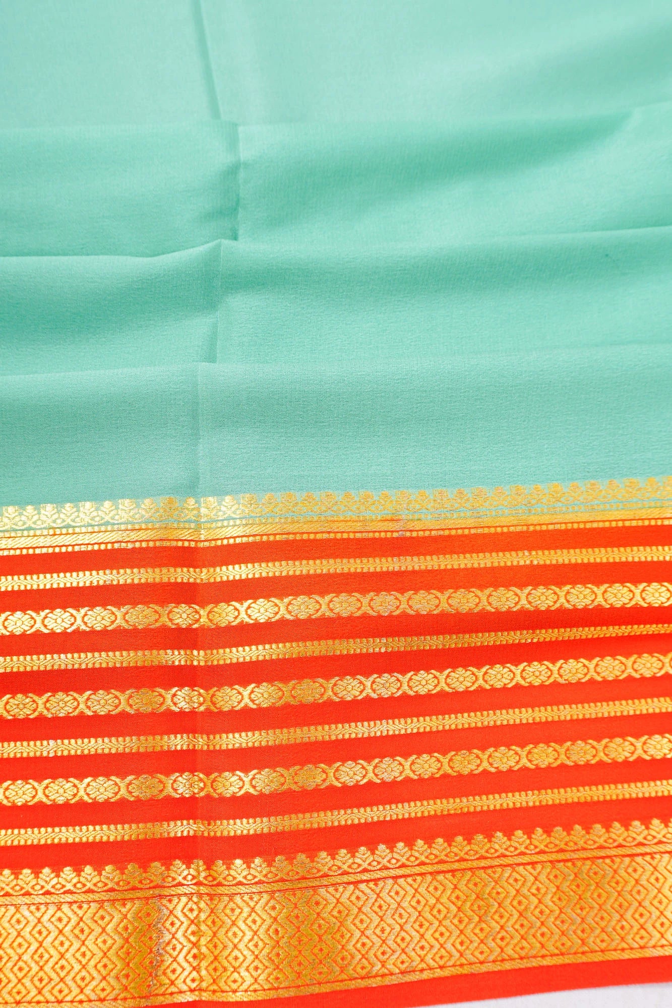 Mysore Silk Plain Pastel Blue Saree