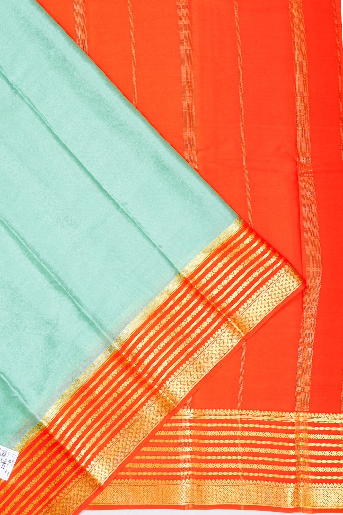 Mysore Silk Plain Pastel Blue Saree