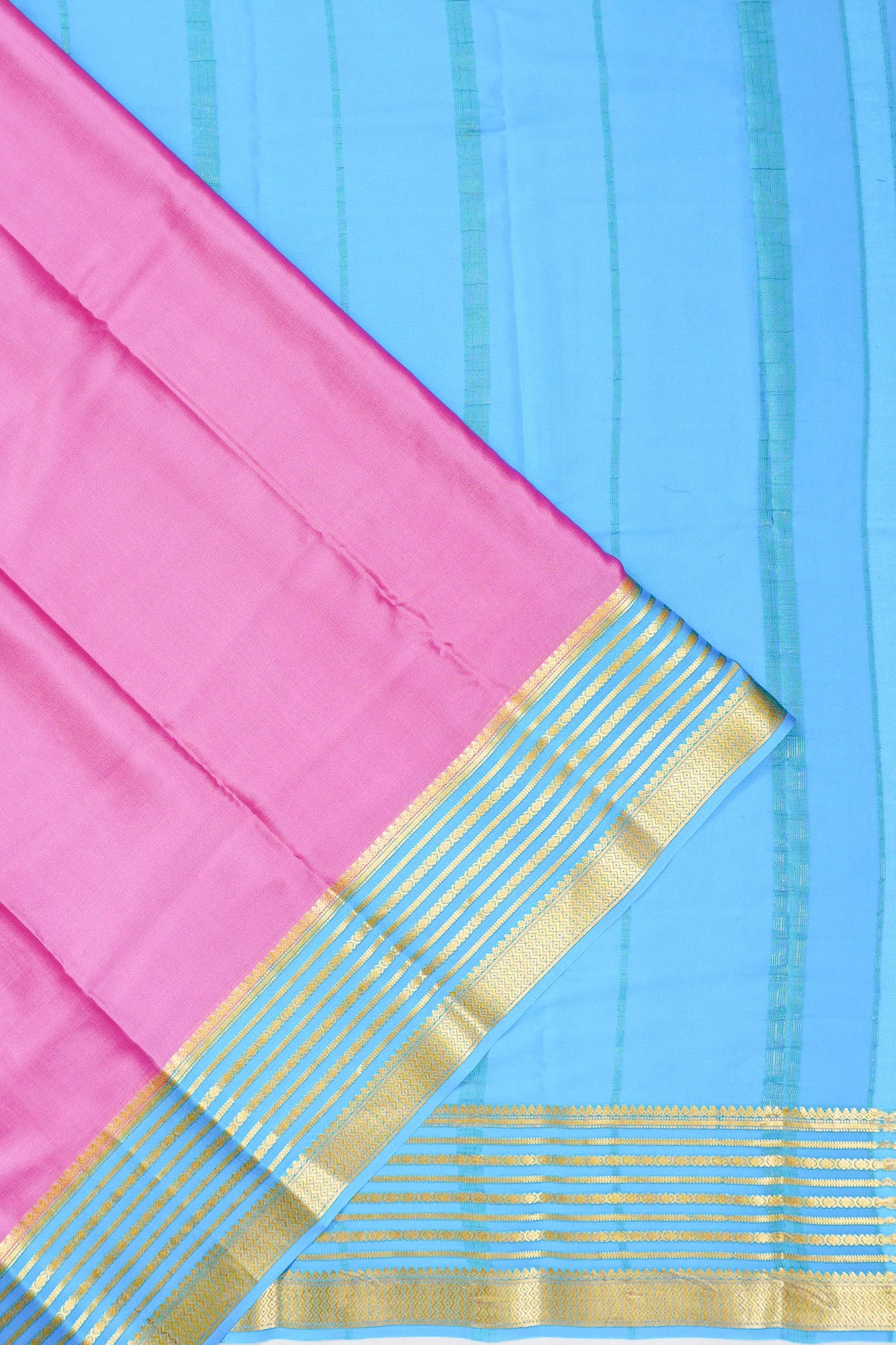 Mysore Silk Plain Pink Saree