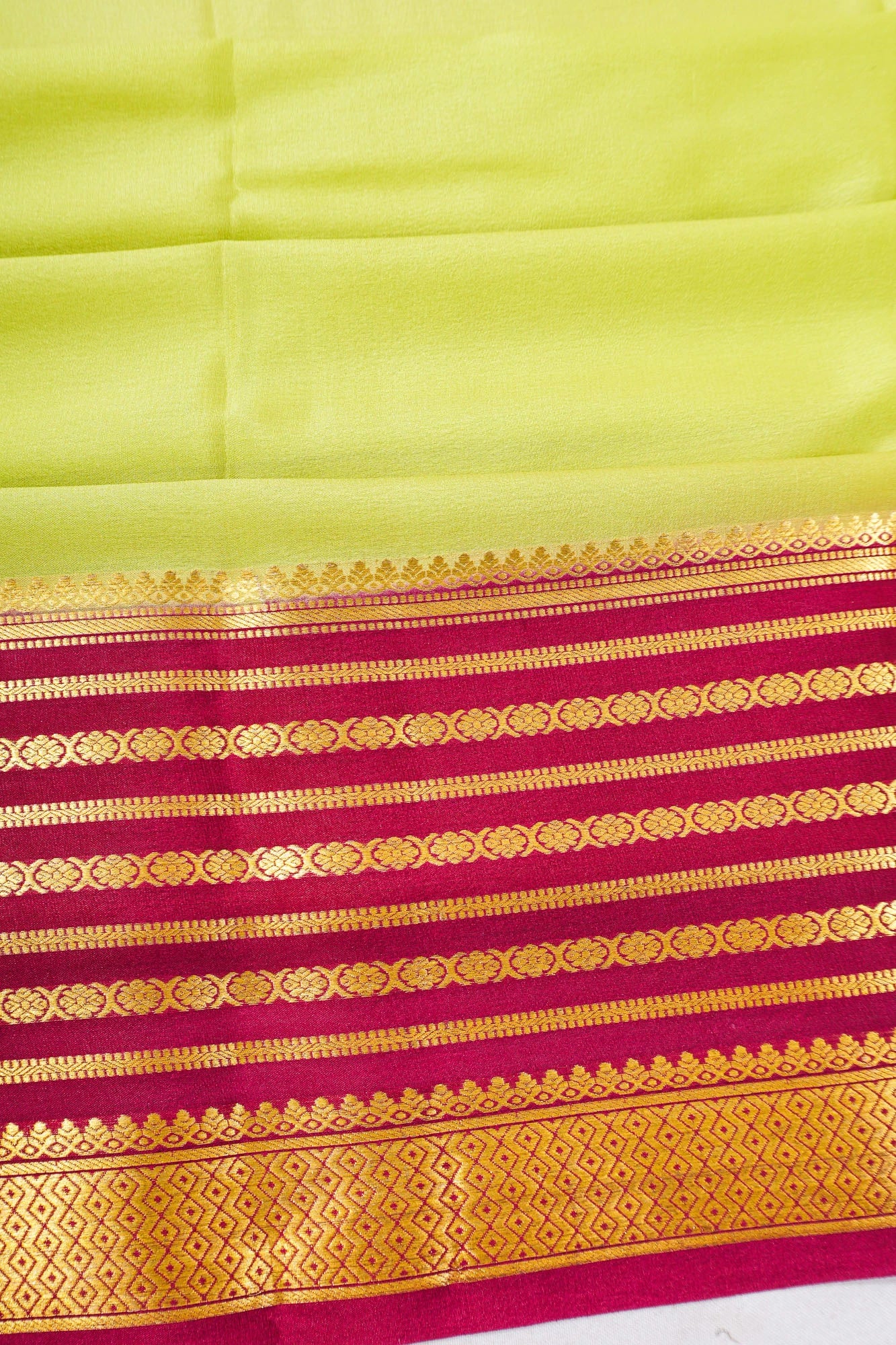 Mysore Silk Plain Pastel Green Saree