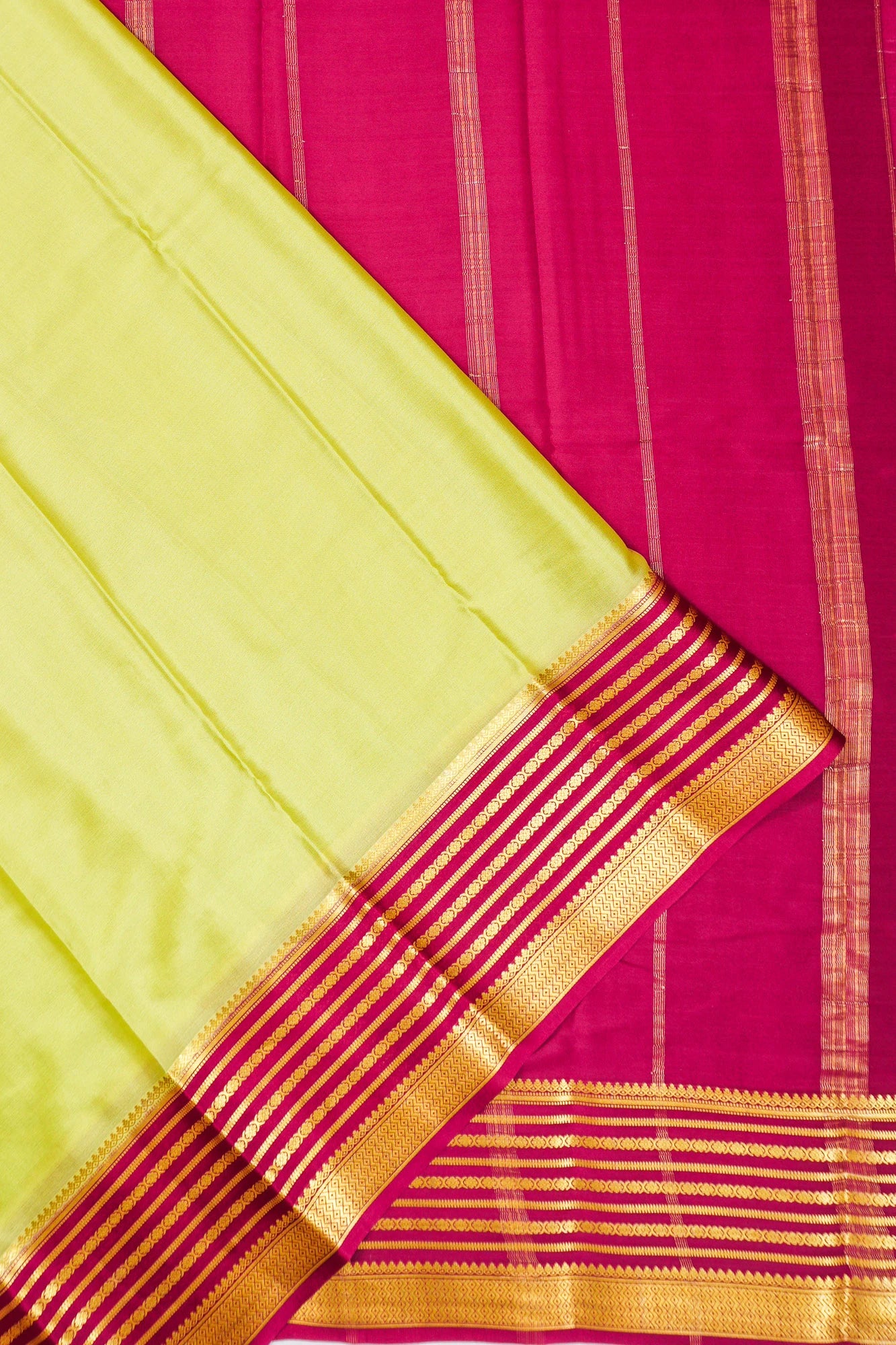 Mysore Silk Plain Pastel Green Saree