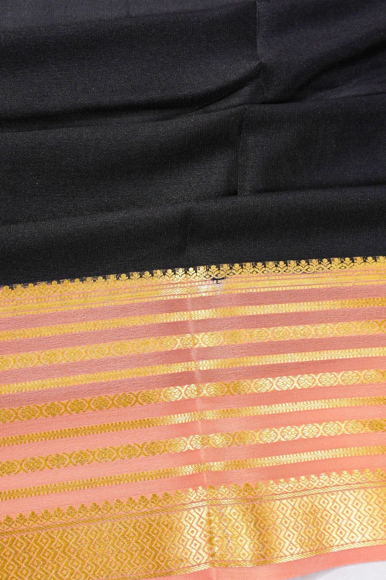 Mysore Silk Plain Black Saree
