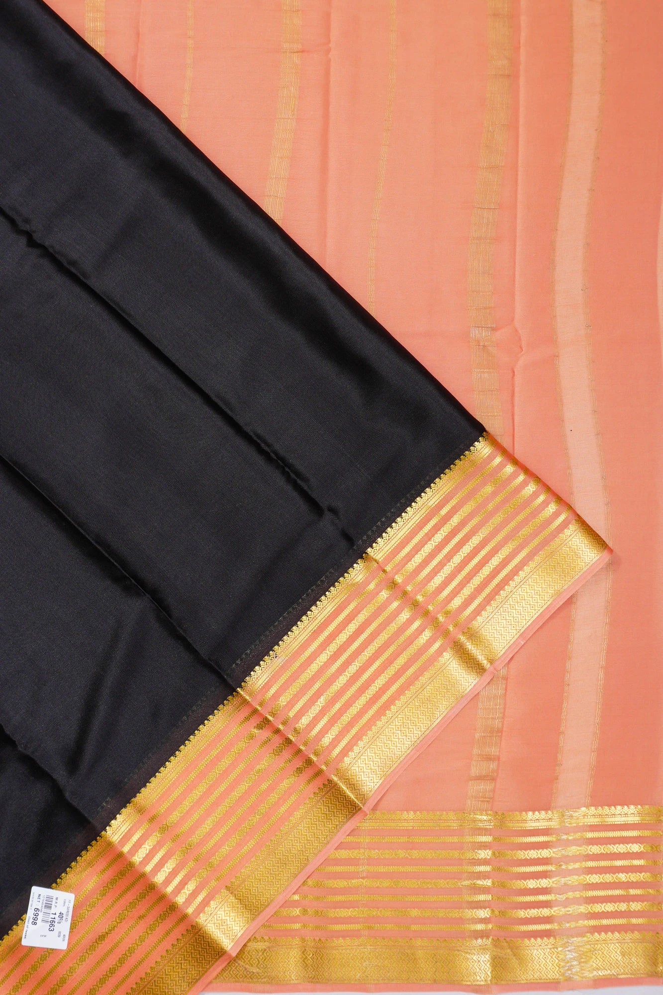 Mysore Silk Plain Black Saree