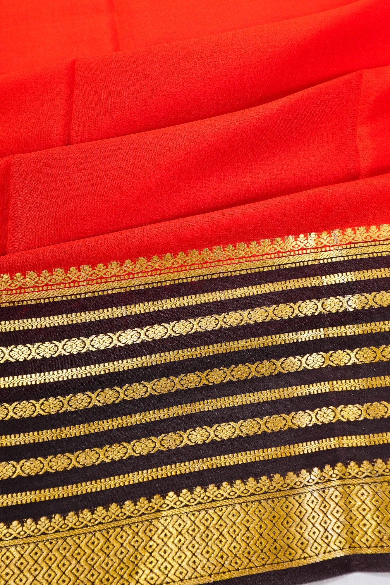 Mysore Silk Plain Red Saree