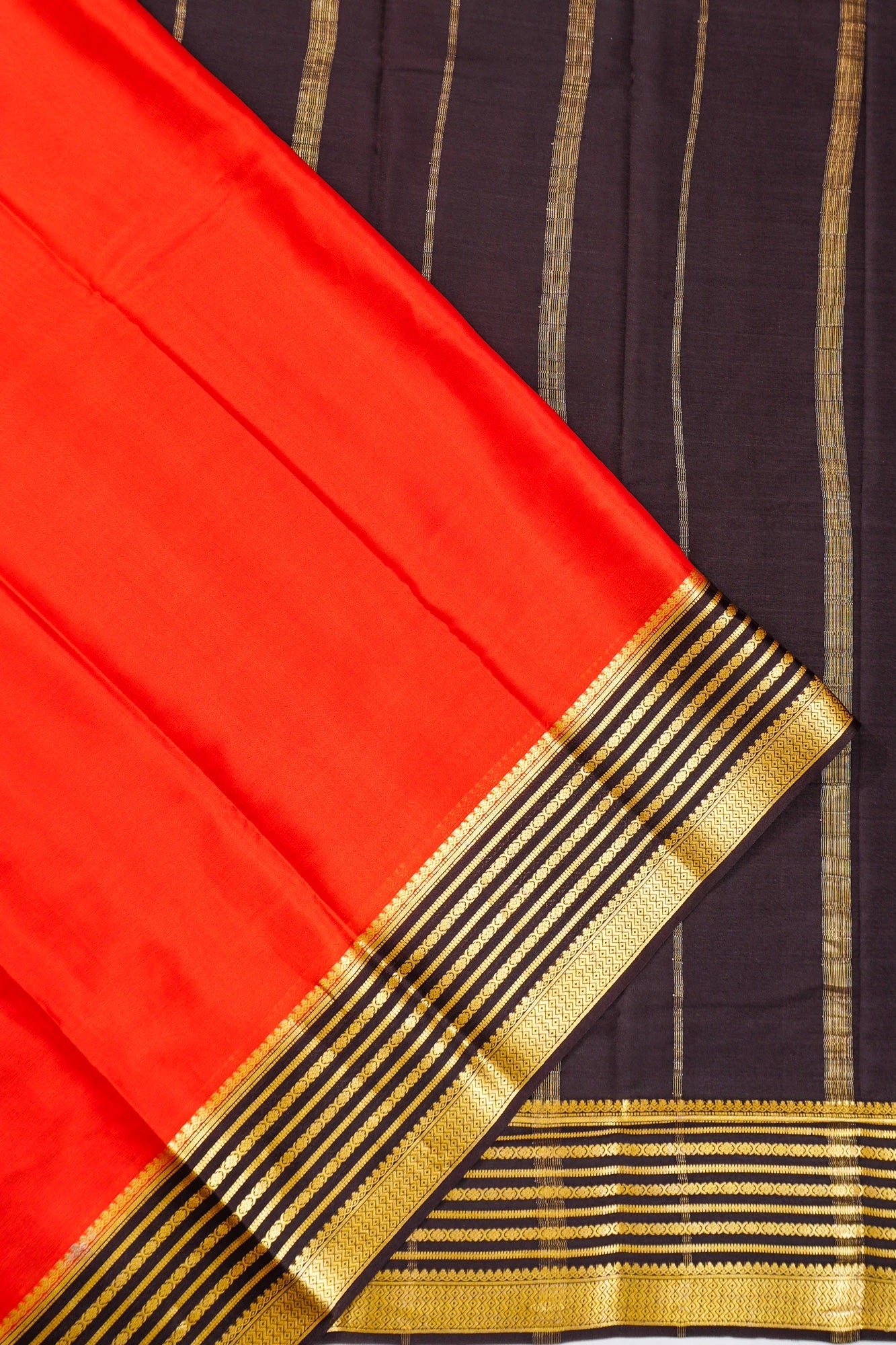 Mysore Silk Plain Red Saree