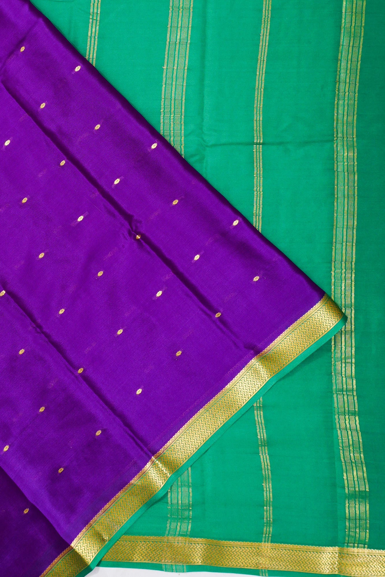 Mysore Silk Butta Purple Saree