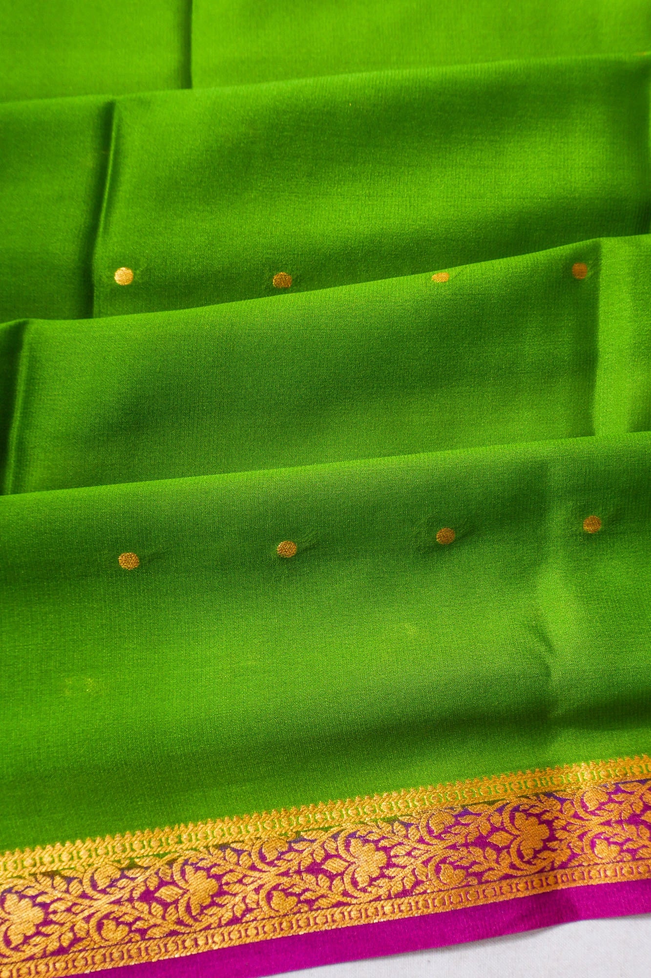 Mysore Silk Butta Green Saree