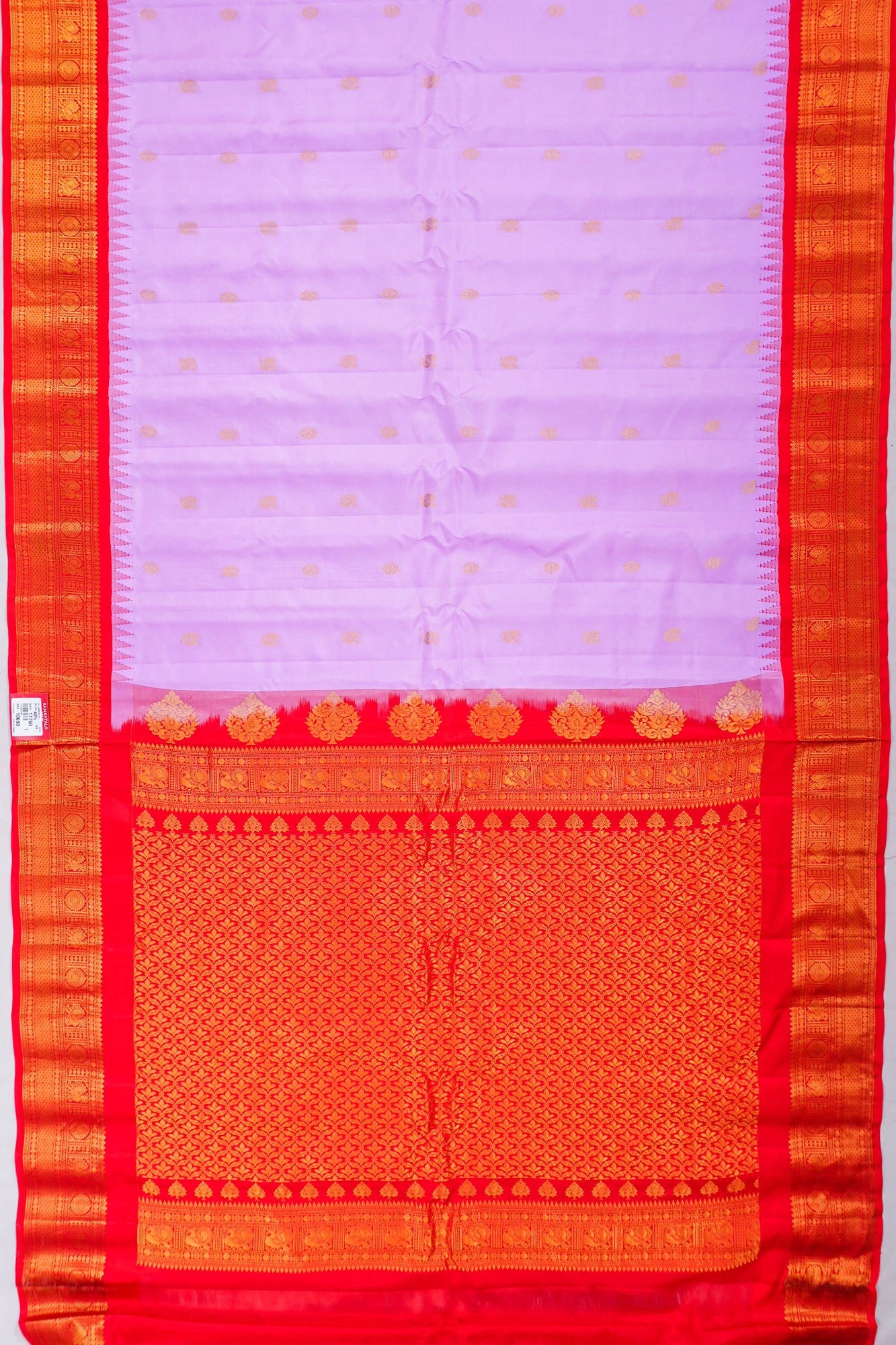 Gadwal Silk Butta Lavender Saree