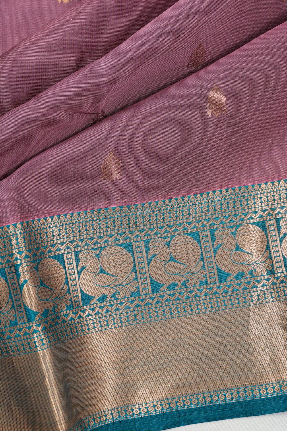 Dharmavaram Silk Butta Dusty Pink Saree