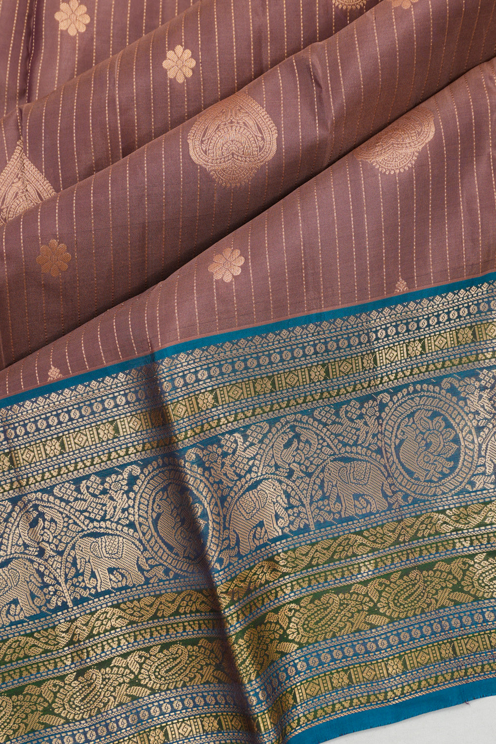 Dharmavaram Silk Butta Dusty Pink Saree