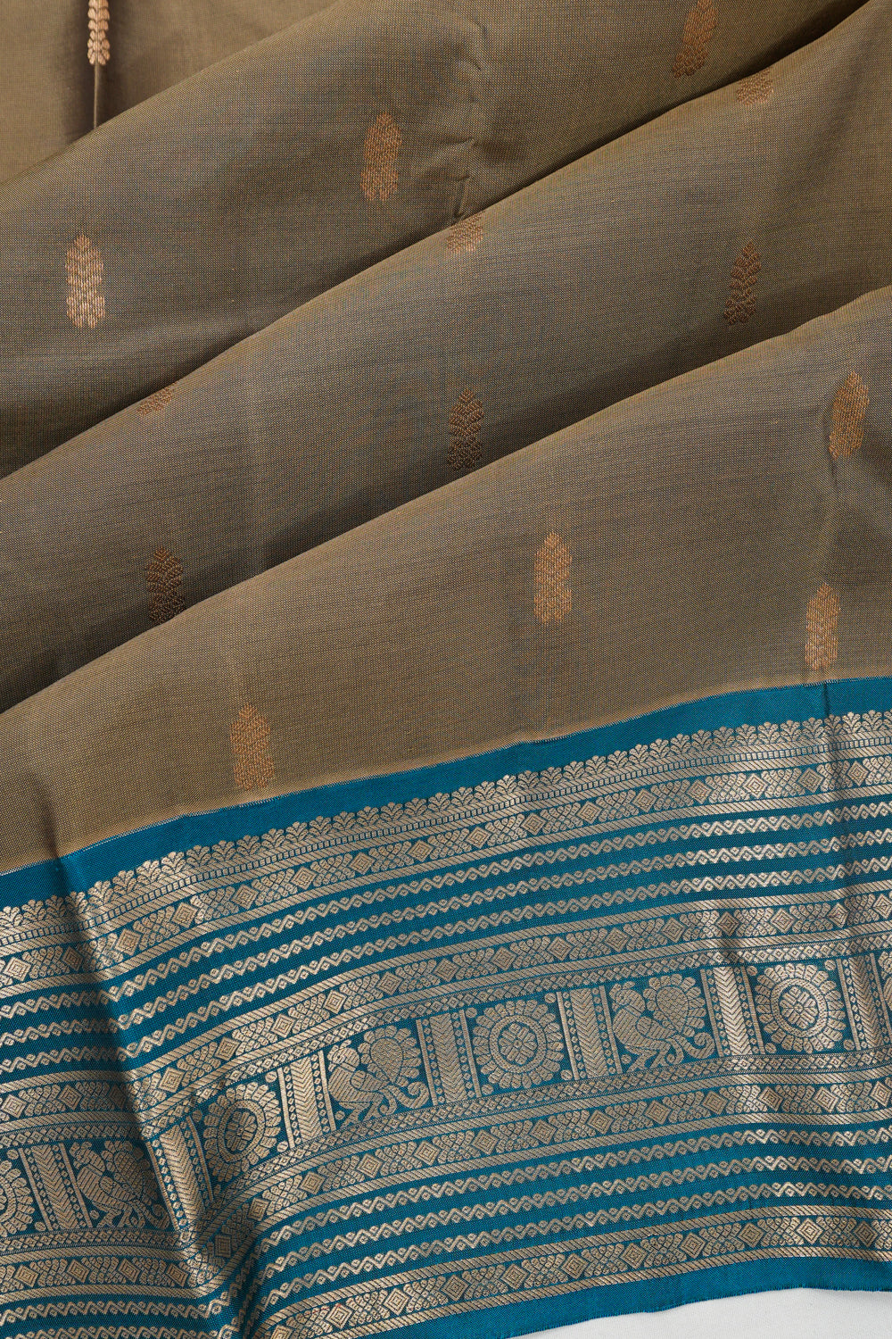 Dharmavaram Silk Butta Brown Saree