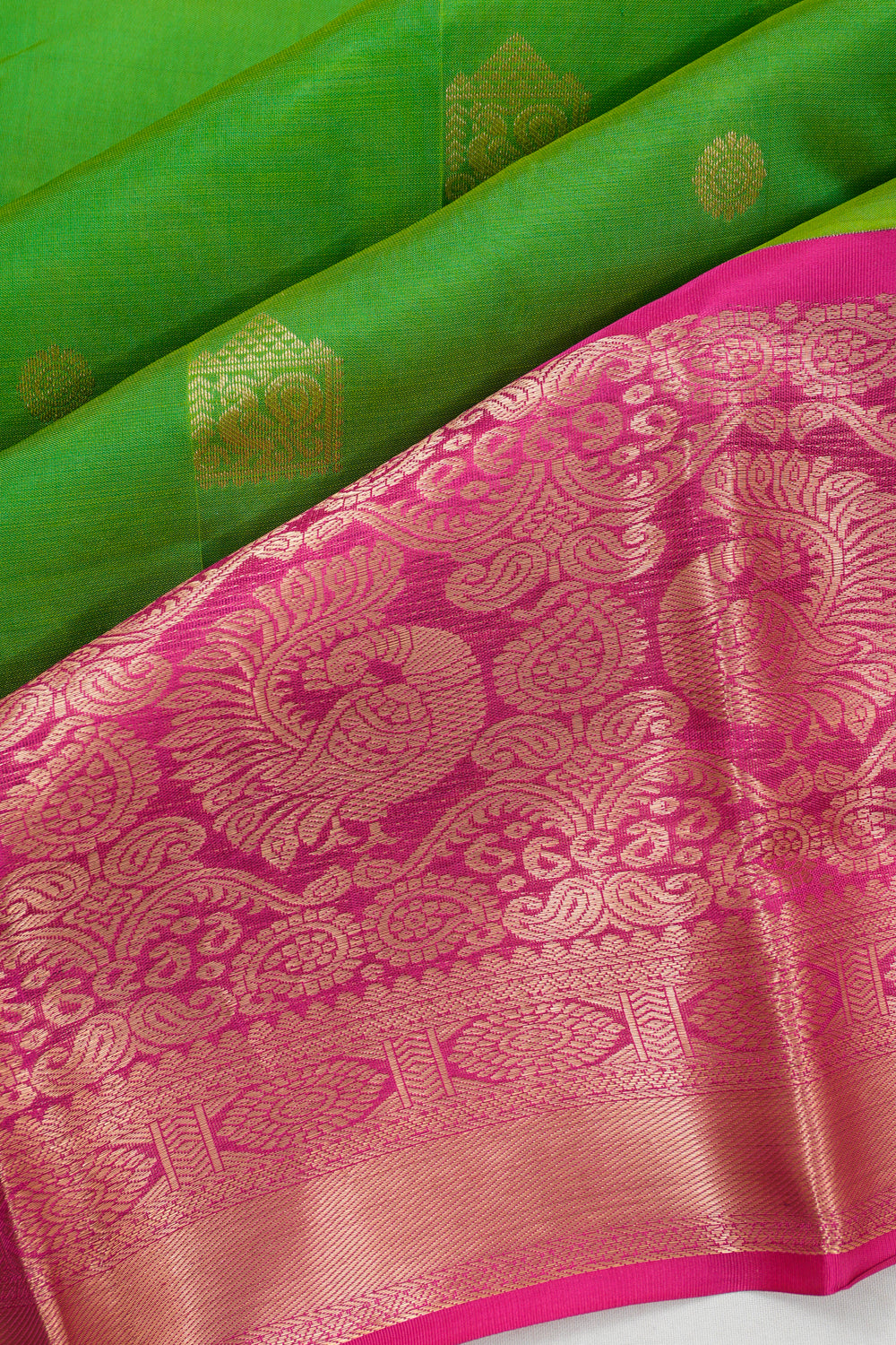 Dharmavaram Silk Butta Green Saree