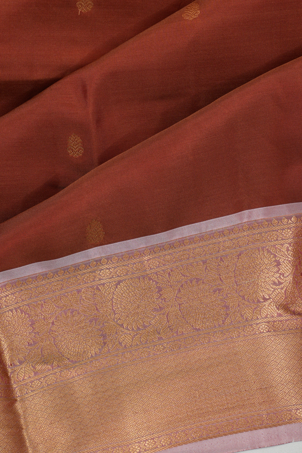 Dharmavaram Silk Butta Brown Saree