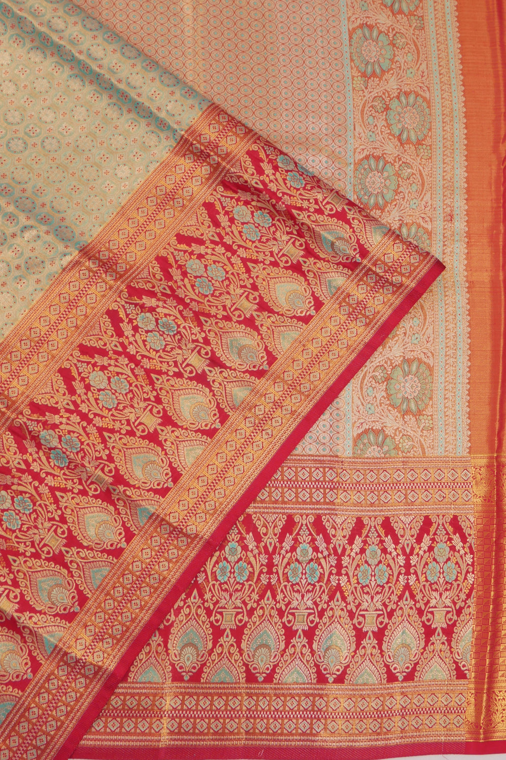 Taranga Kanchi Silk Tissue Brocade Blue Saree
