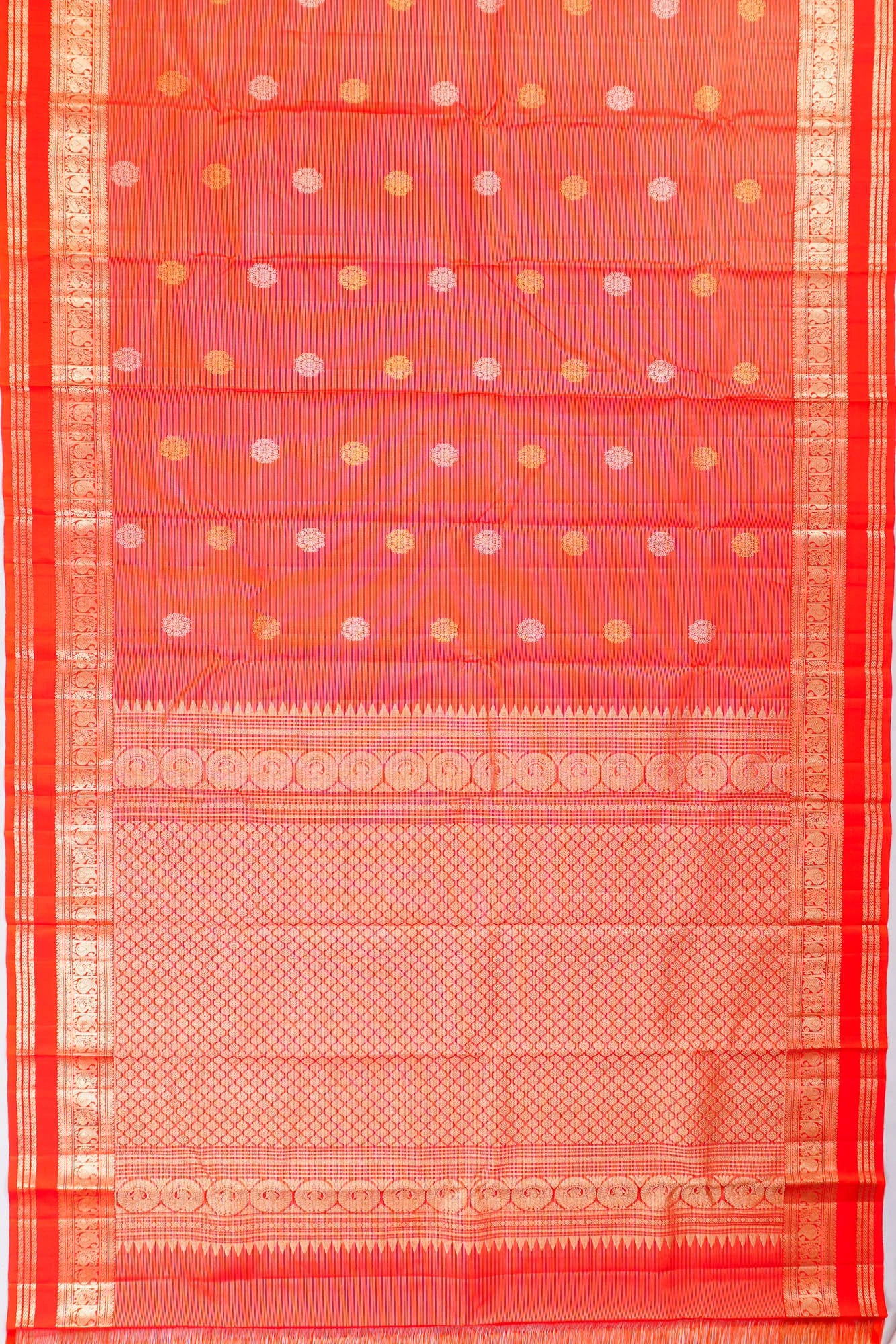 Taranga Kanchi Silk Lines And Butta Red Saree
