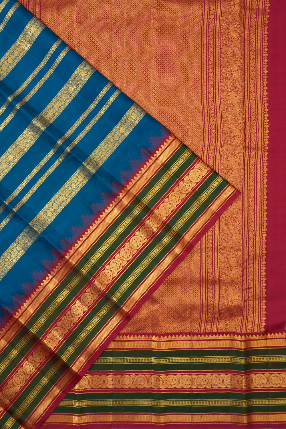 Taranga Kanchi Silk Brocade Blue Saree