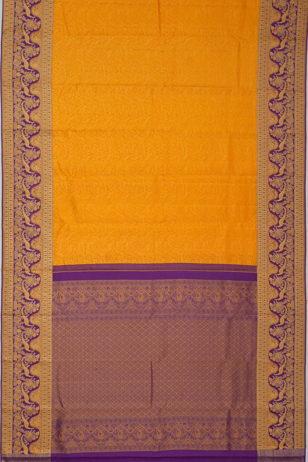 Taranga Kanchi Silk Brocade Orange Saree