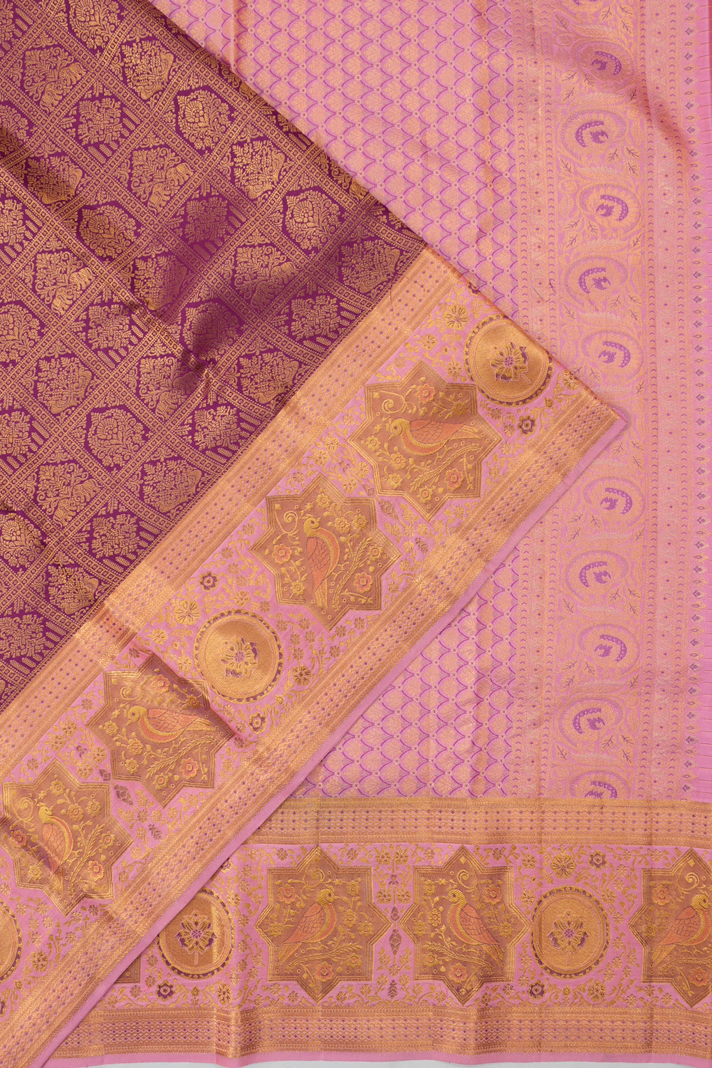 Taranga Kanchi Silk Brocade Violet Saree