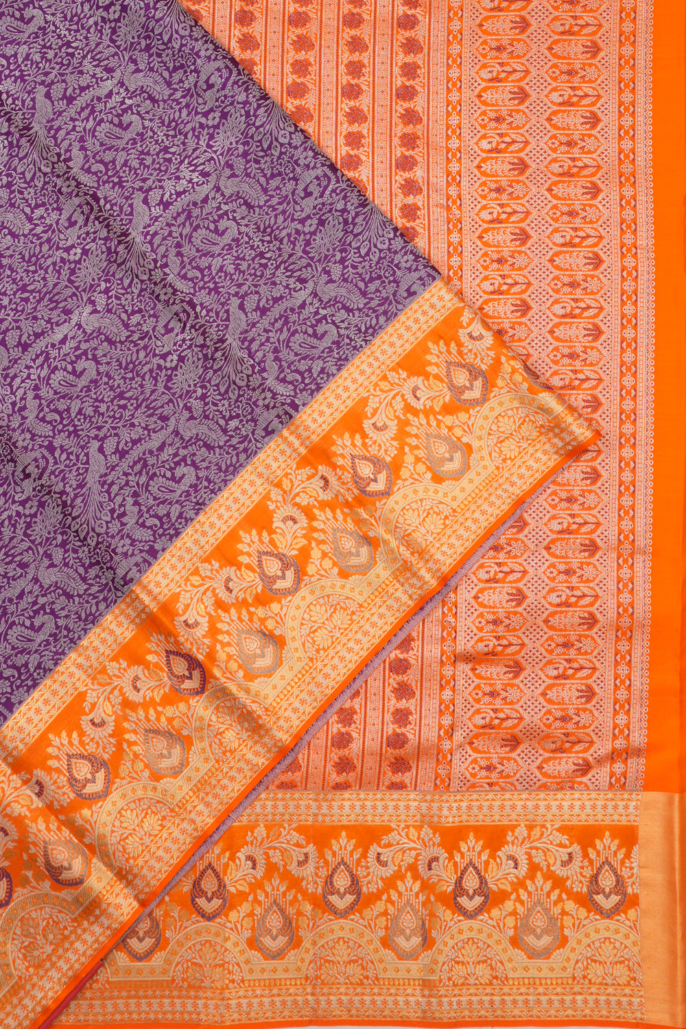 Taranga Kanchi Silk Brocade Violet Saree