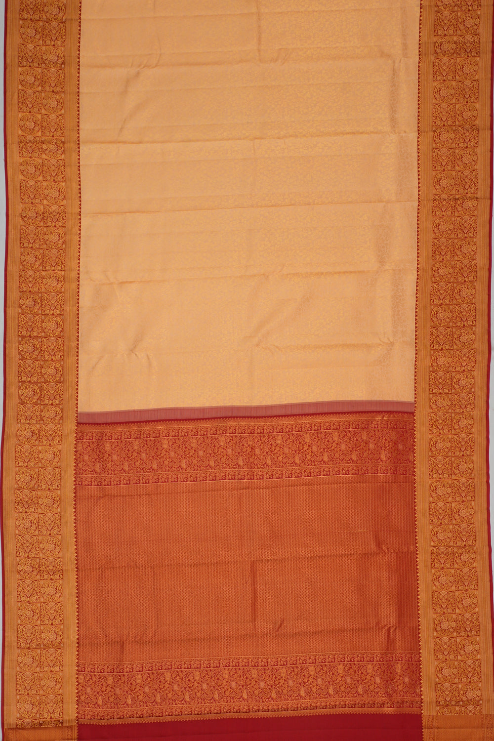 Taranga Kanchi Silk Brocade Peach Saree
