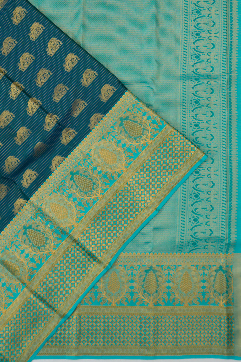 Taranga Kanchi Silk Butta Blue Saree