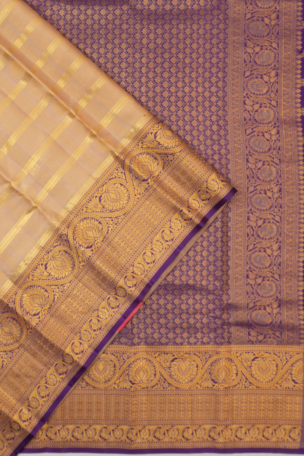 Taranga Kanchi Silk Brocade Beige Saree