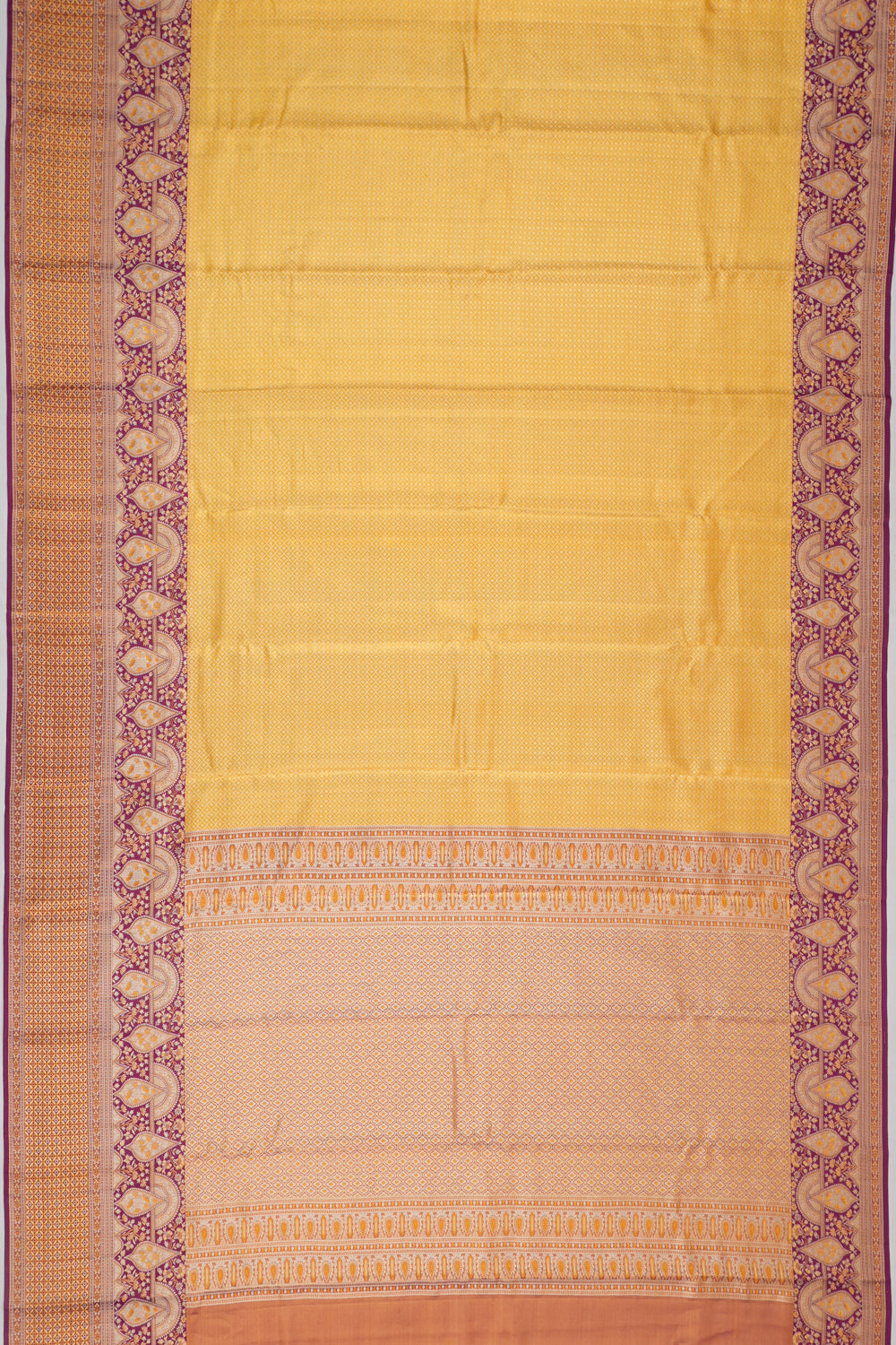 Taranga Kanchi Silk Tissue Brocade Yellow Saree