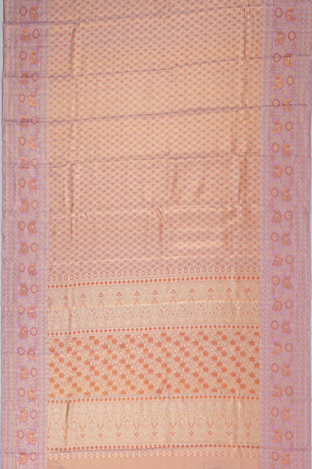 Taranga Kanchi Silk Tissue Brocade Peach Saree