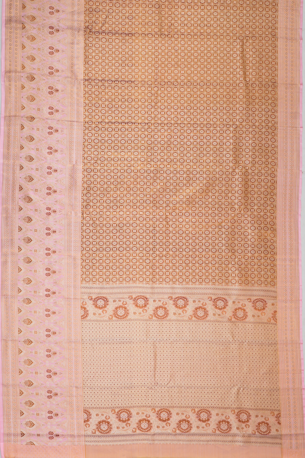 Taranga Kanchi Silk Tissue Brocade Brown Saree