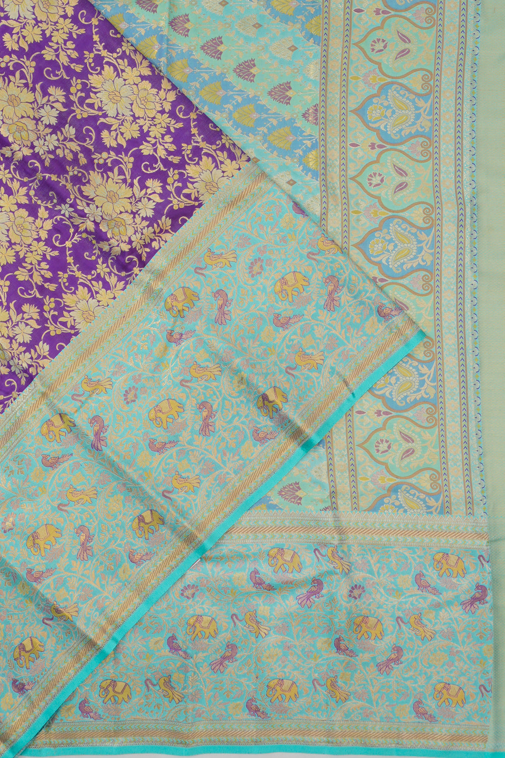 Taranga Kanchi Silk Brocade Violet Saree