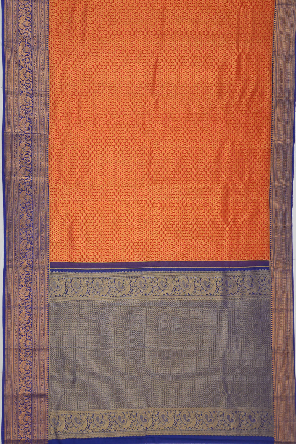 Dharmavaram Silk Brocade Orange Saree