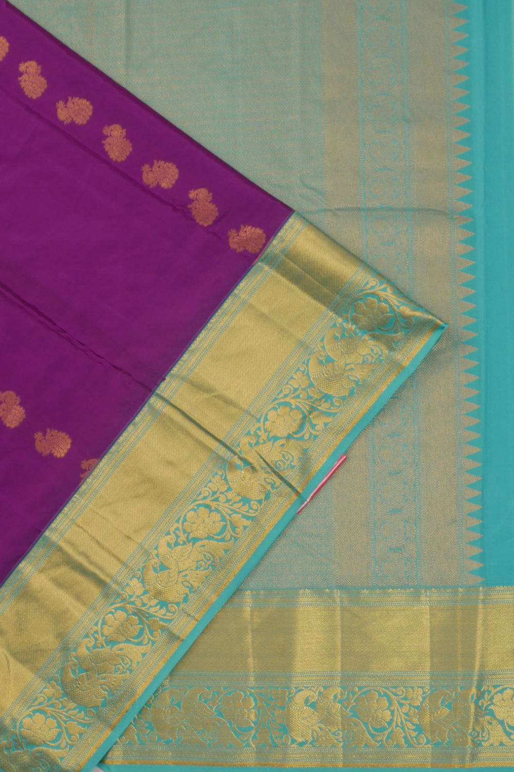 Dharmavaram Silk Butta Purple Saree