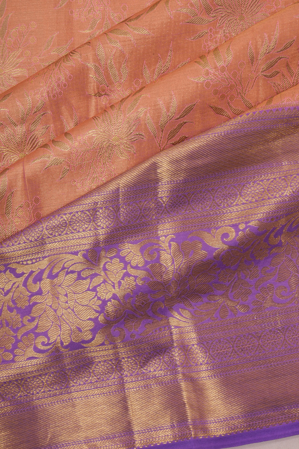 Dharmavaram Silk Tissue Brocade Pink Saree