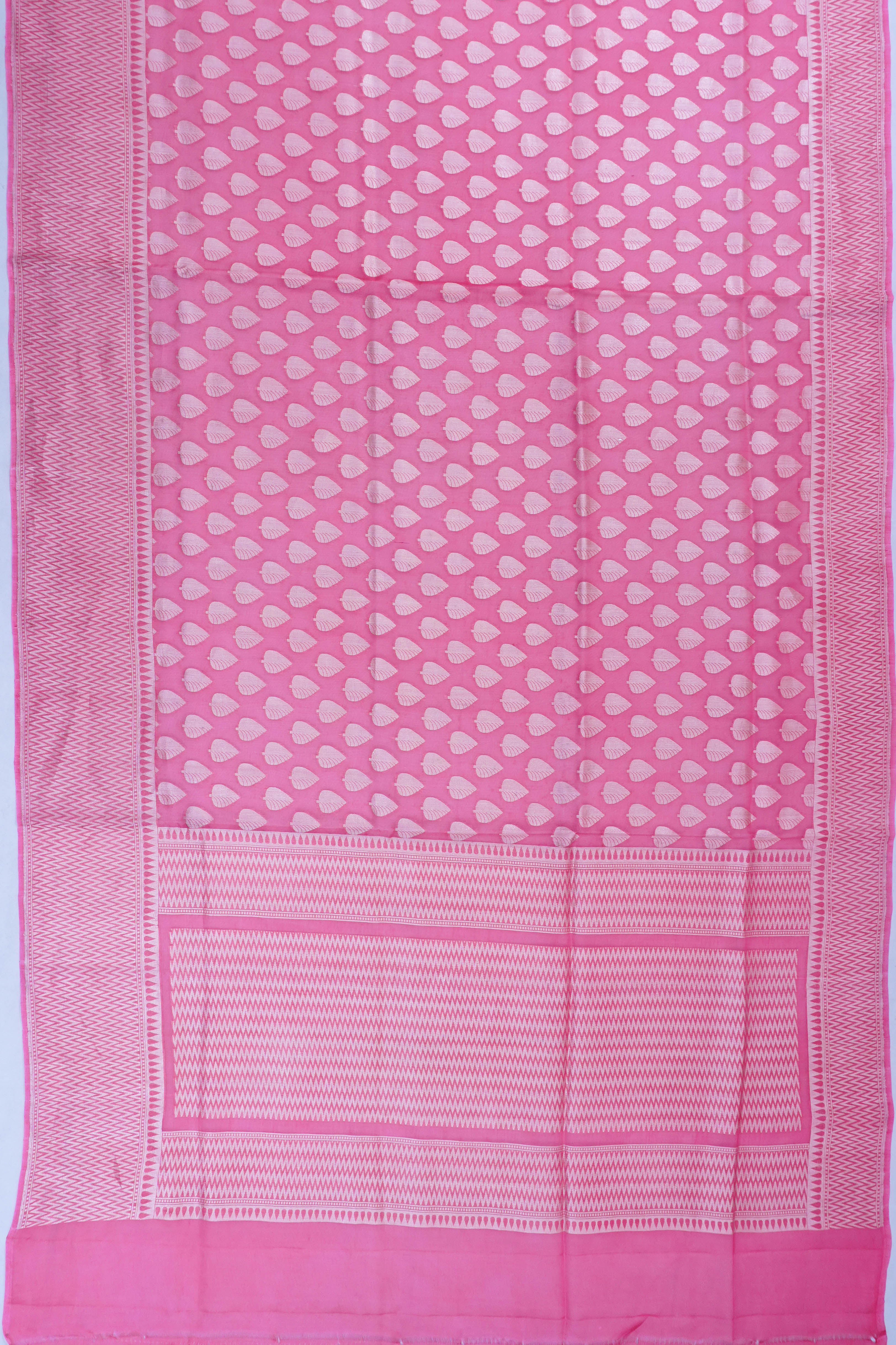 Vaanya Banaras Georgette Brocade Pink Saree