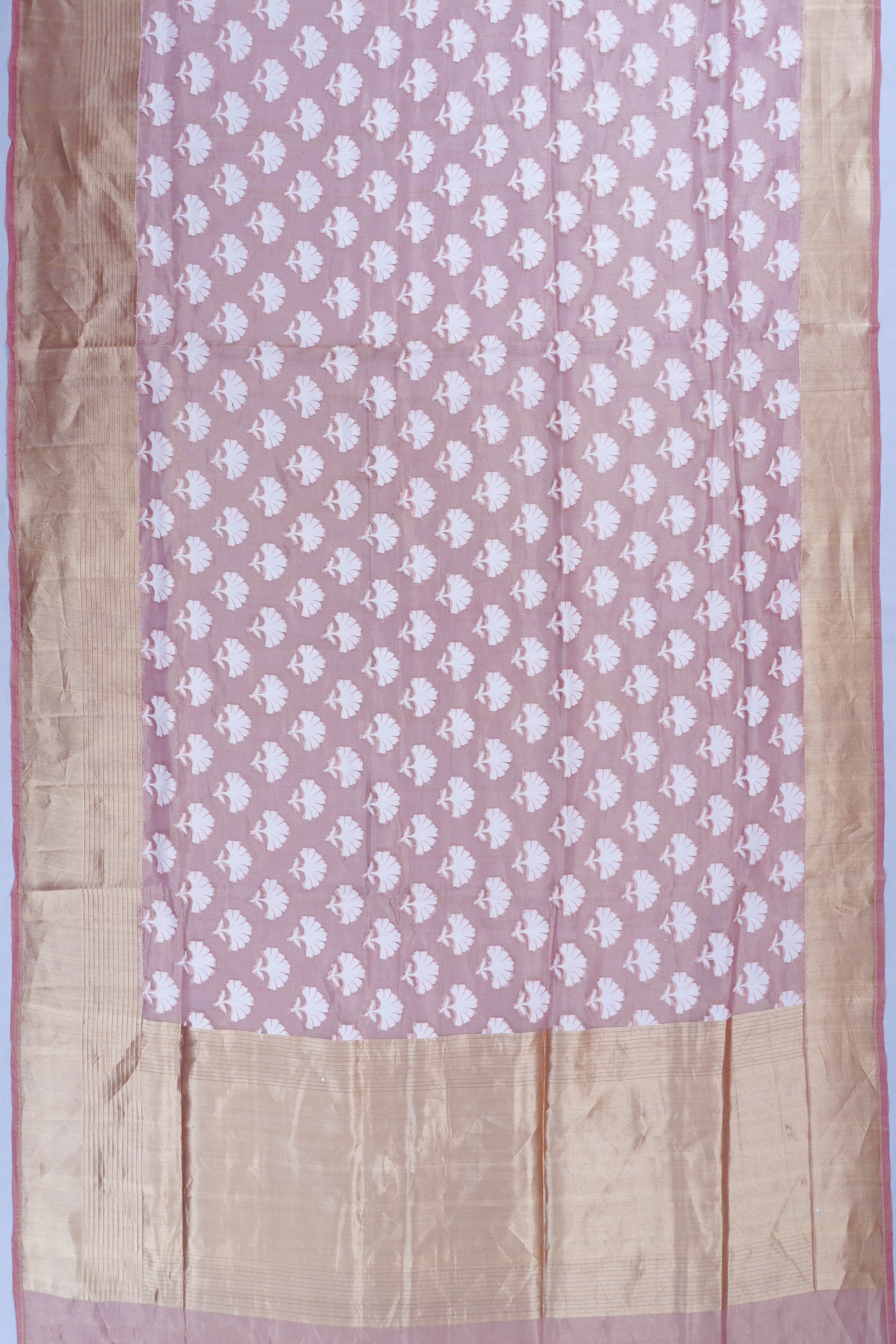 Vaanya Banaras Georgette Brocade Pink Saree