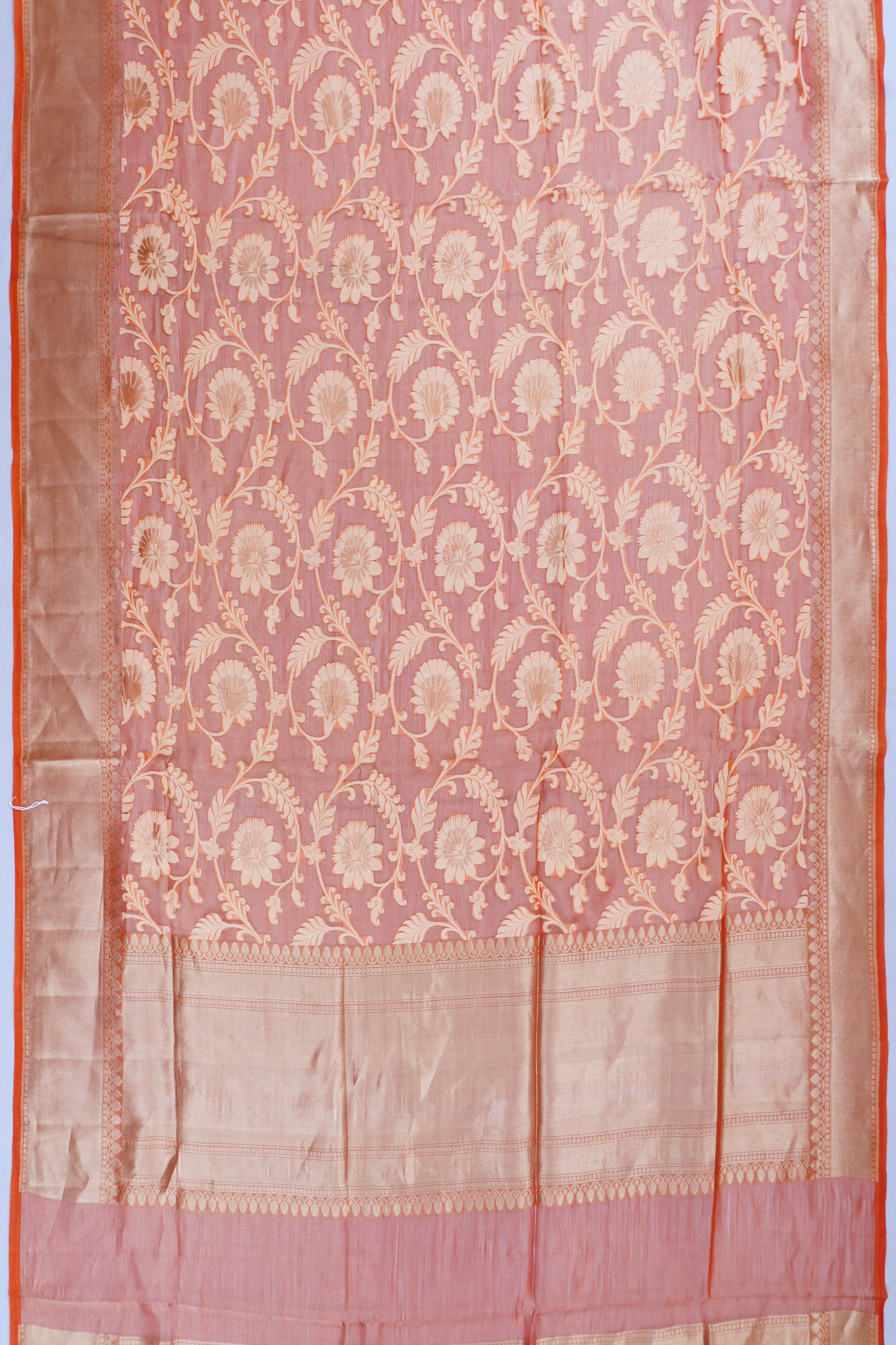 Vaanya Banaras Georgette Jaal Orange Saree