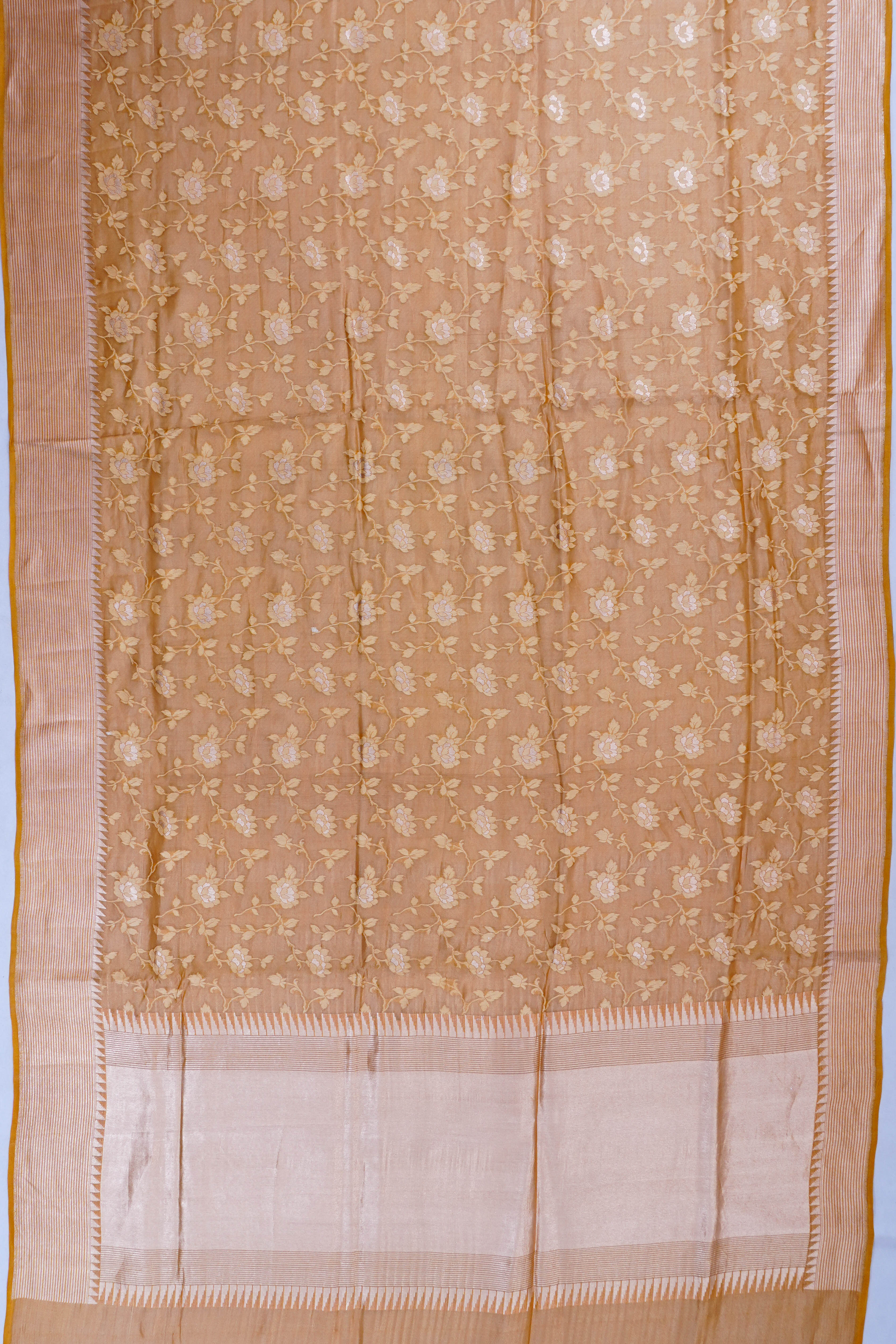 Vaanya Banaras Georgette Brocade Yellow Saree