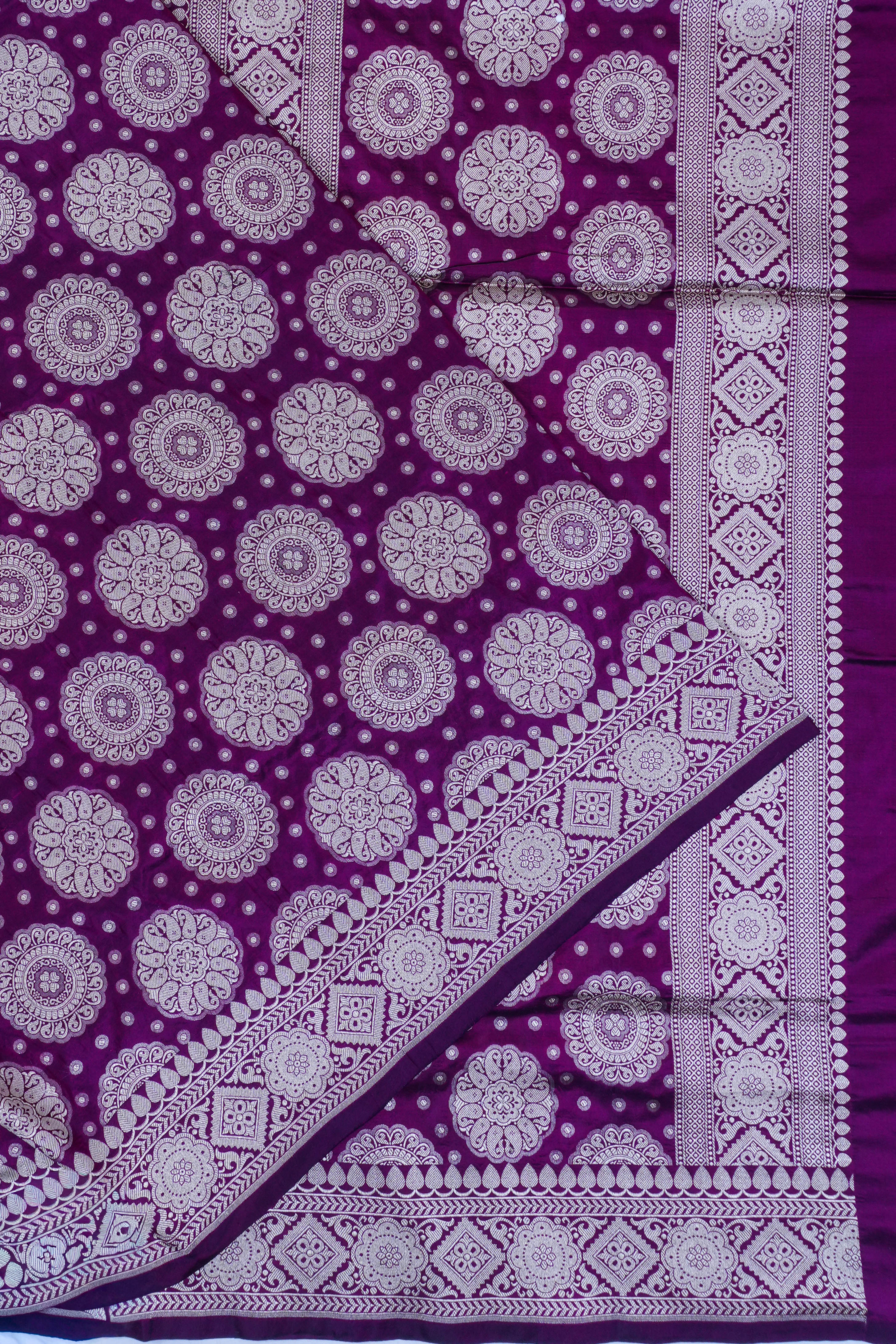 Vaanya Banaras Silk Brocade Deep Purple Saree