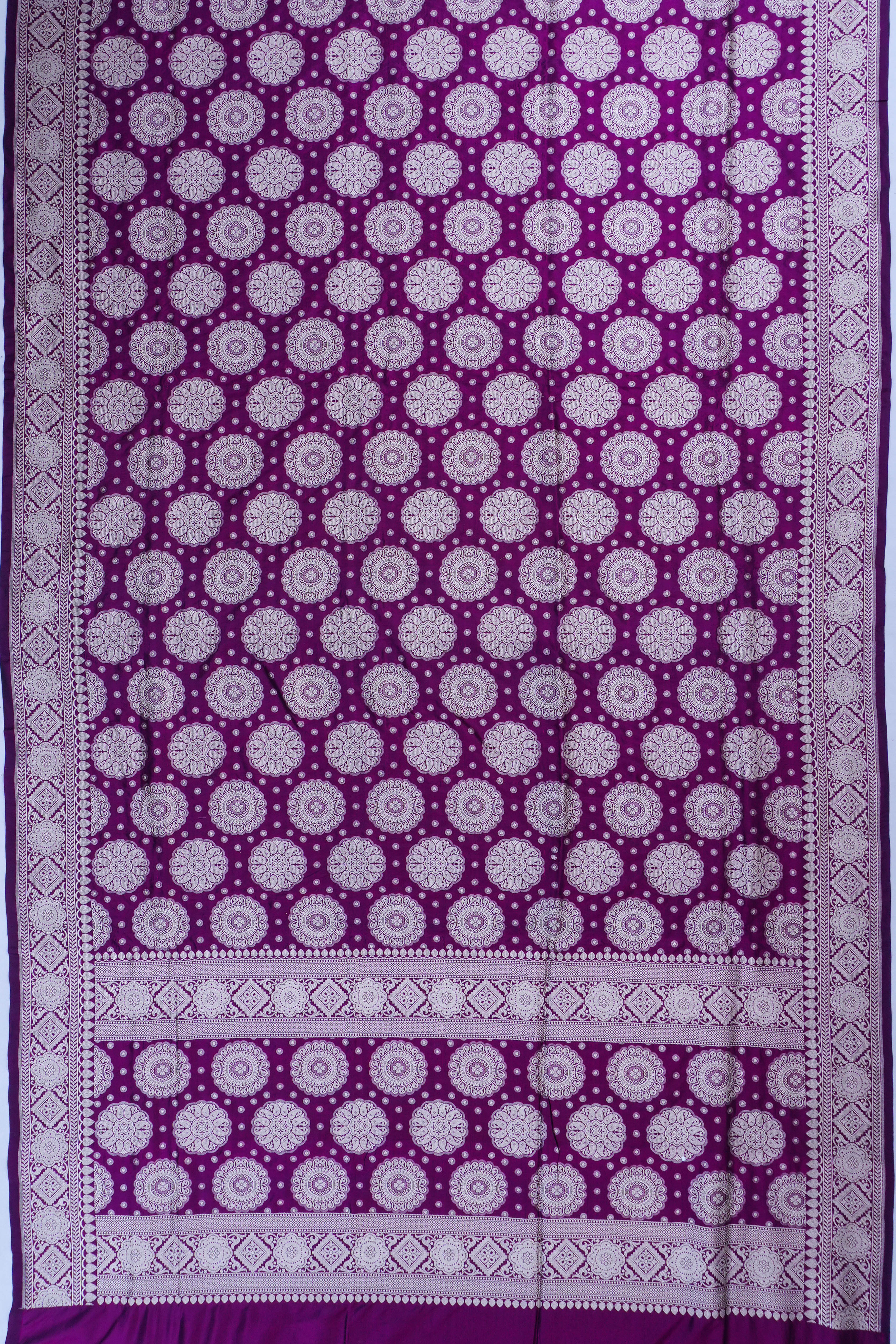 Vaanya Banaras Silk Brocade Deep Purple Saree