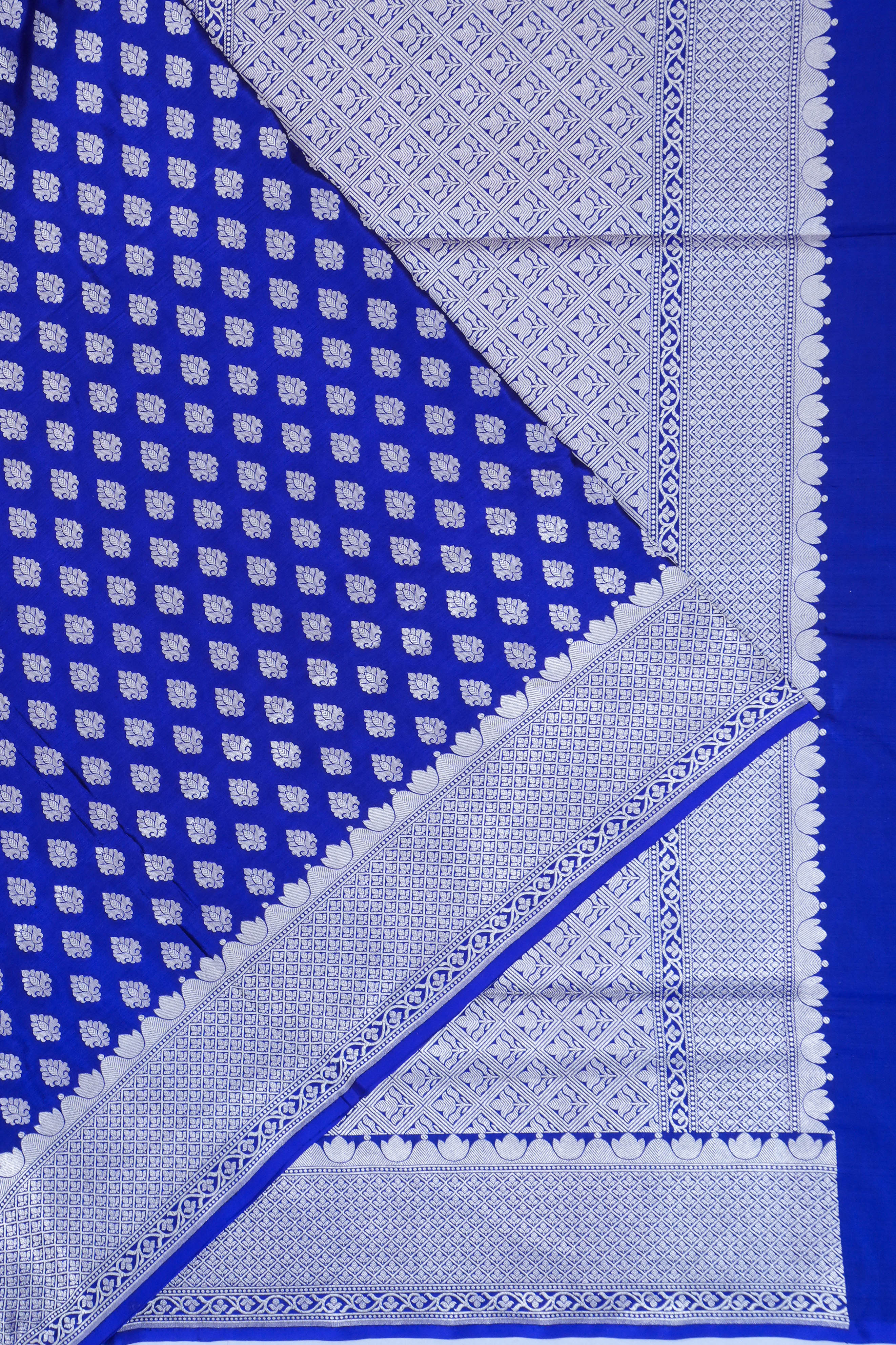 Vaanya Banaras Silk Brocade Royal Blue Saree