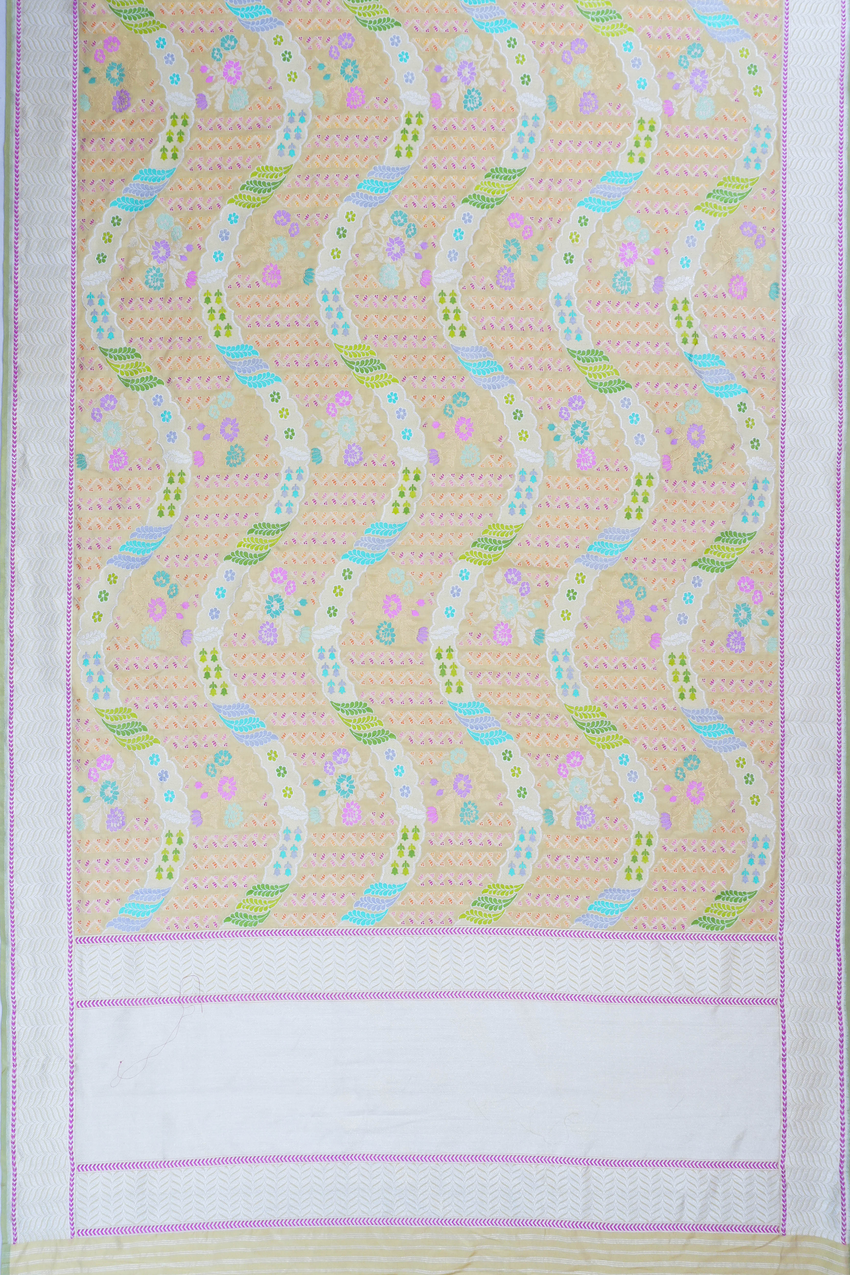Banarasi Silk Kadwa Jaal Pale Yellow Saree